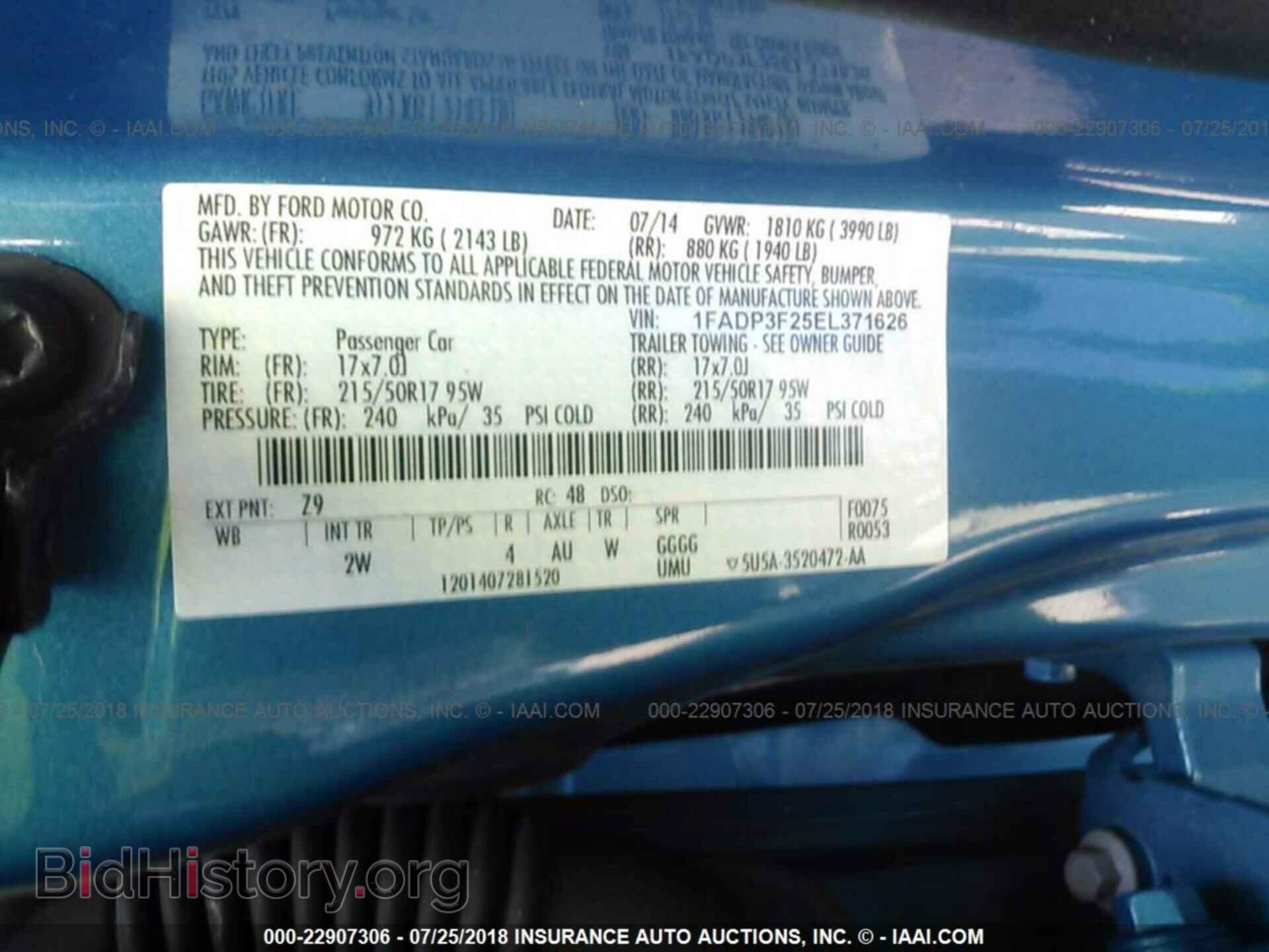 2014 Ford Focus - VIN: 1FADP3F25EL371626 - Фото 9