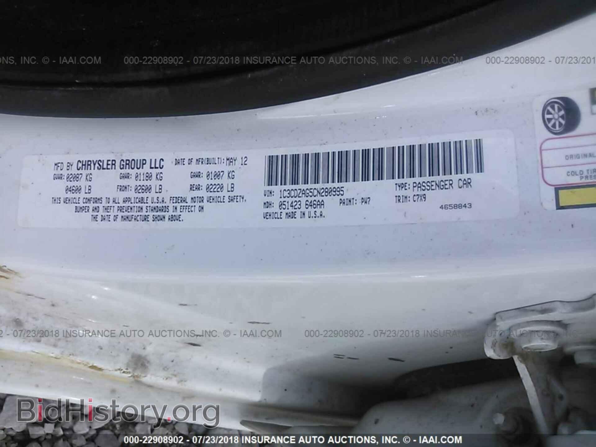 2012 DODGE AVENGER - VIN: 1C3CDZAG5CN280995 - Фото 9
