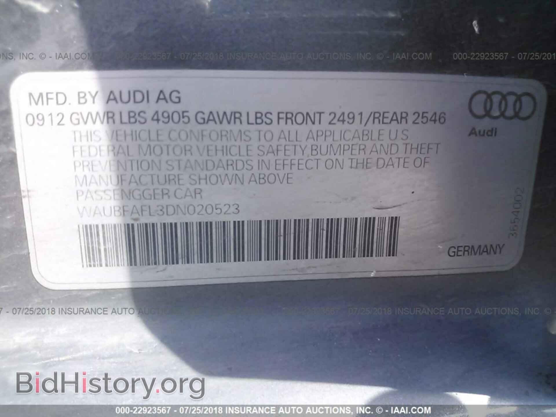 2013 Audi A4 - VIN: WAUBFAFL3DN020523 - Photo 9