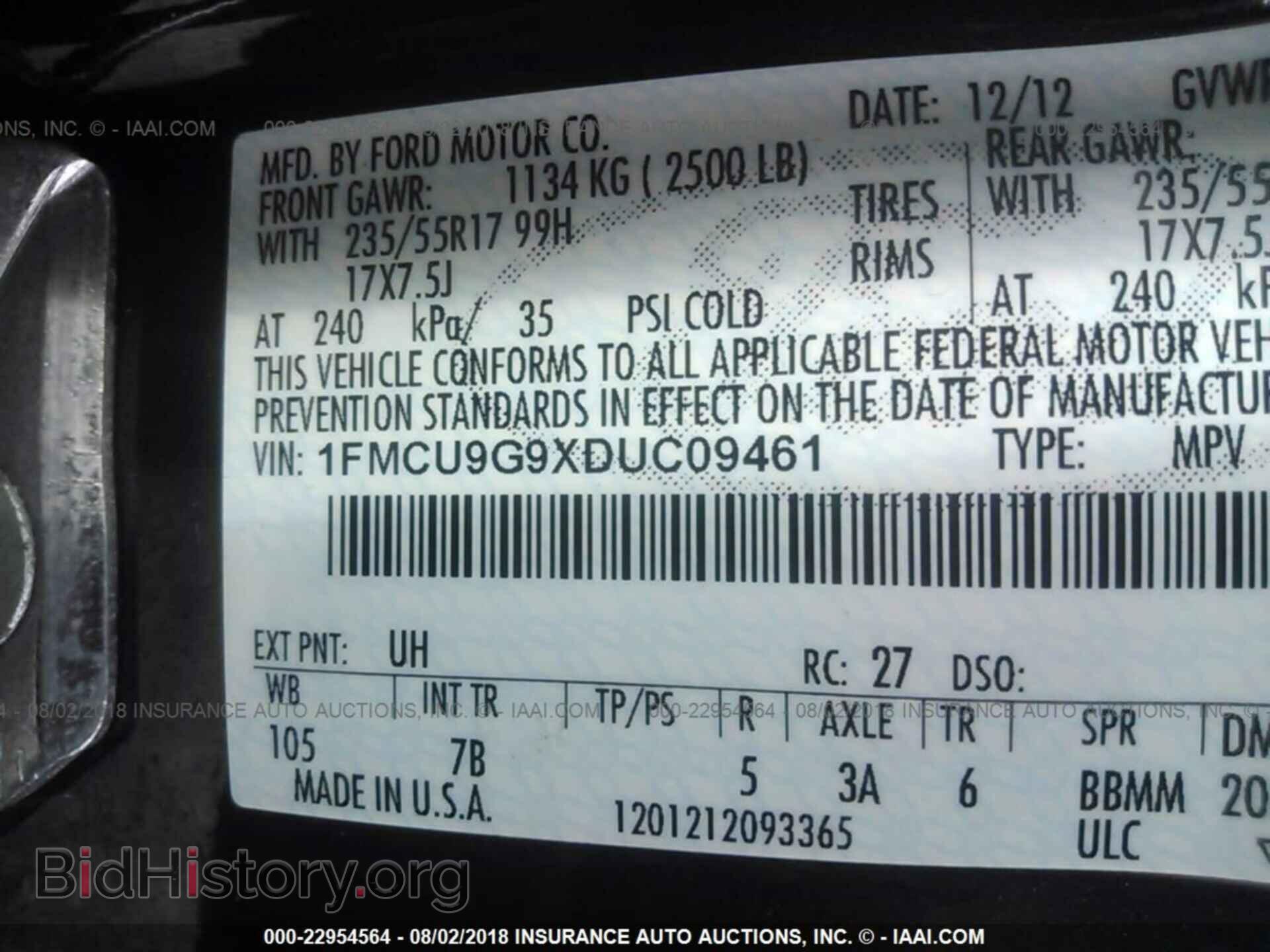 2013 Ford Escape - VIN: 1FMCU9G9XDUC09461 - Photo 9