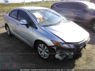 2012 Honda CIVIC, серебристый — VIN 2HGFB2F52CH334809, IAAI