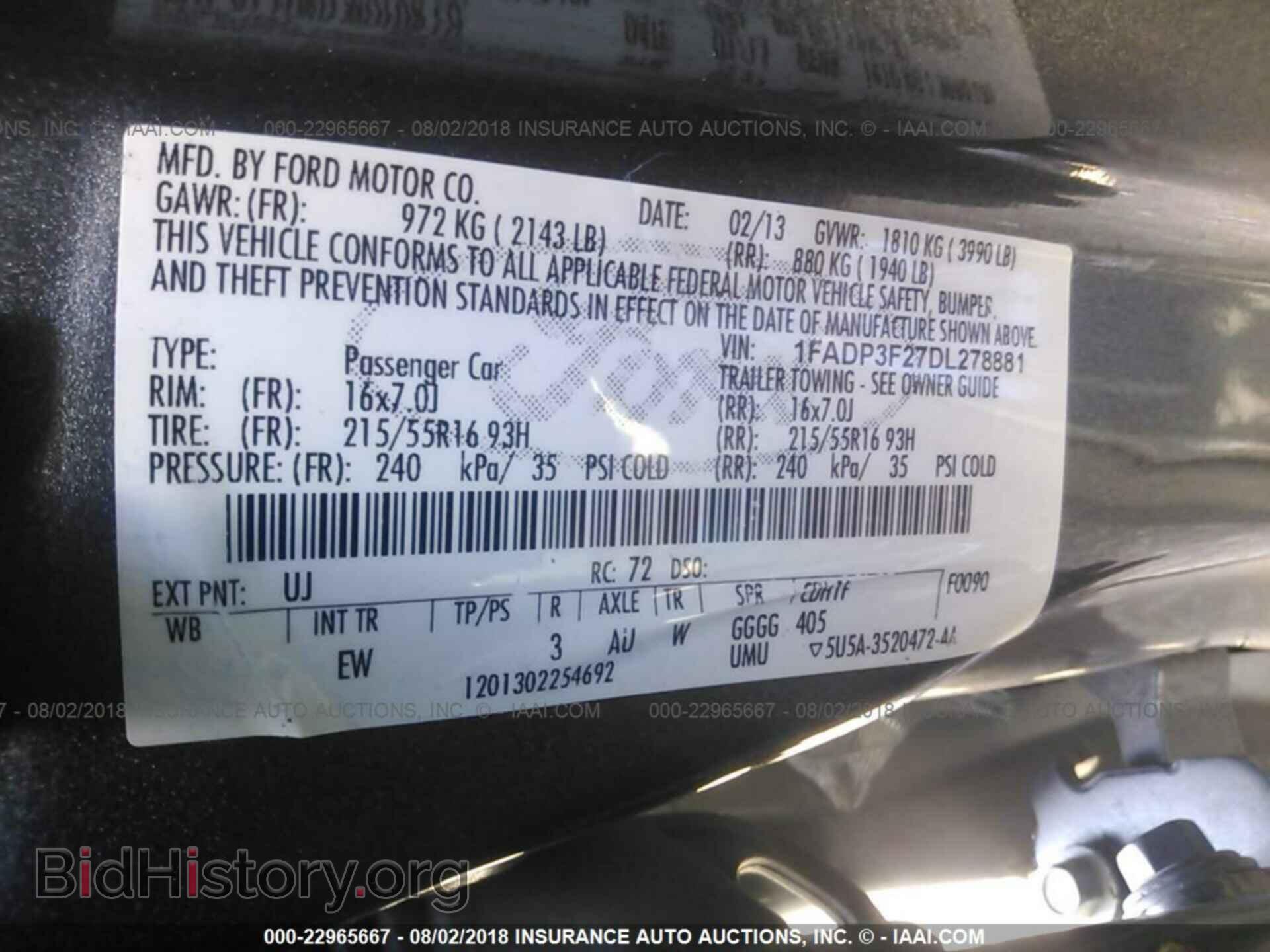 2013 FORD FOCUS - VIN: 1FADP3F27DL278881 - Фото 9