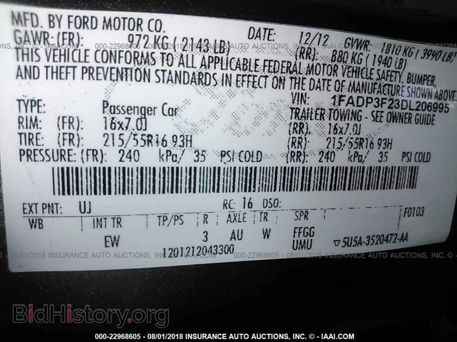 2013 FORD FOCUS - VIN: 1FADP3F23DL206995 - Photo 9