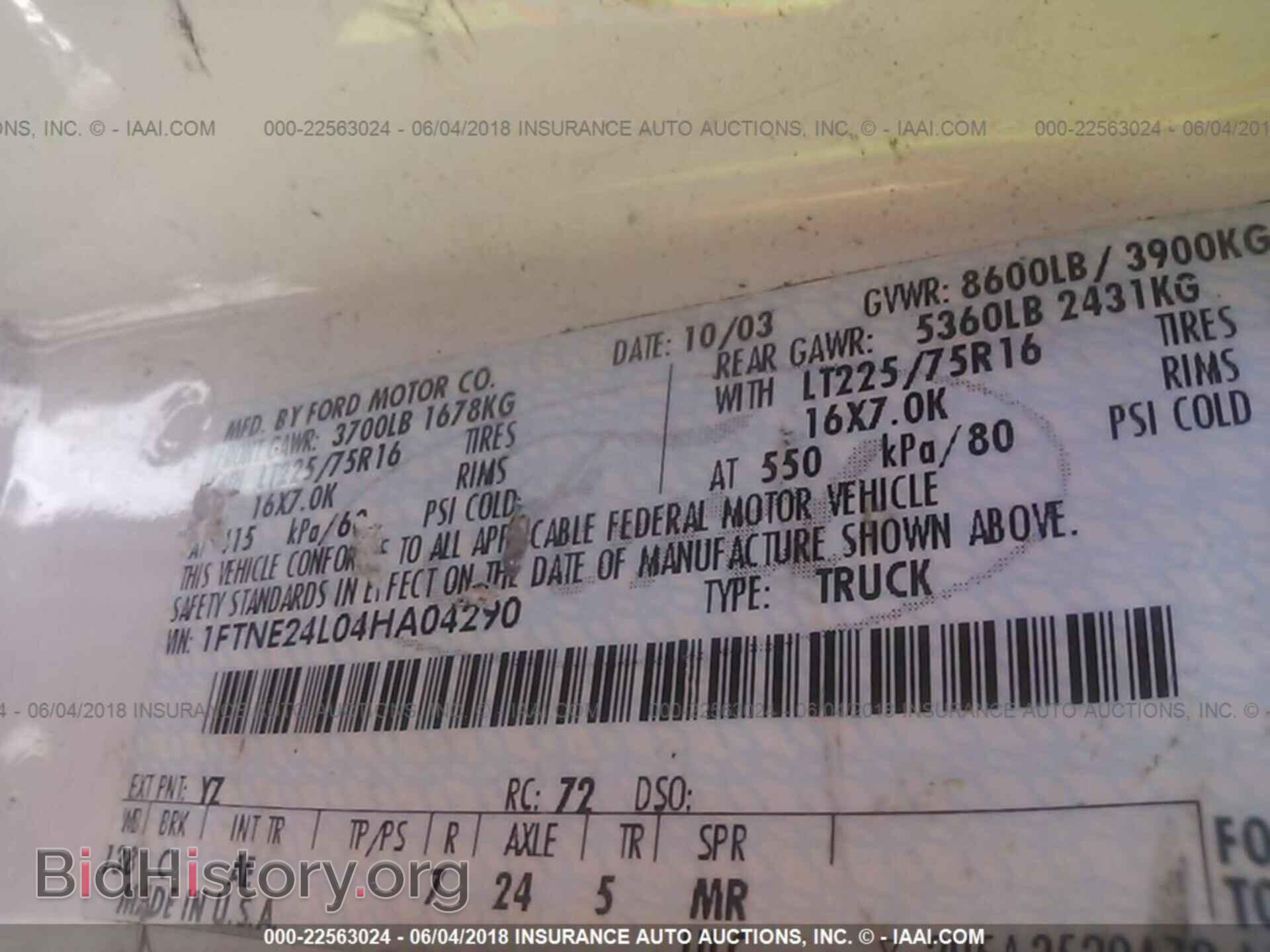 2004 FORD ECONOLINE - VIN: 1FTNE24L04HA04290 - Photo 9