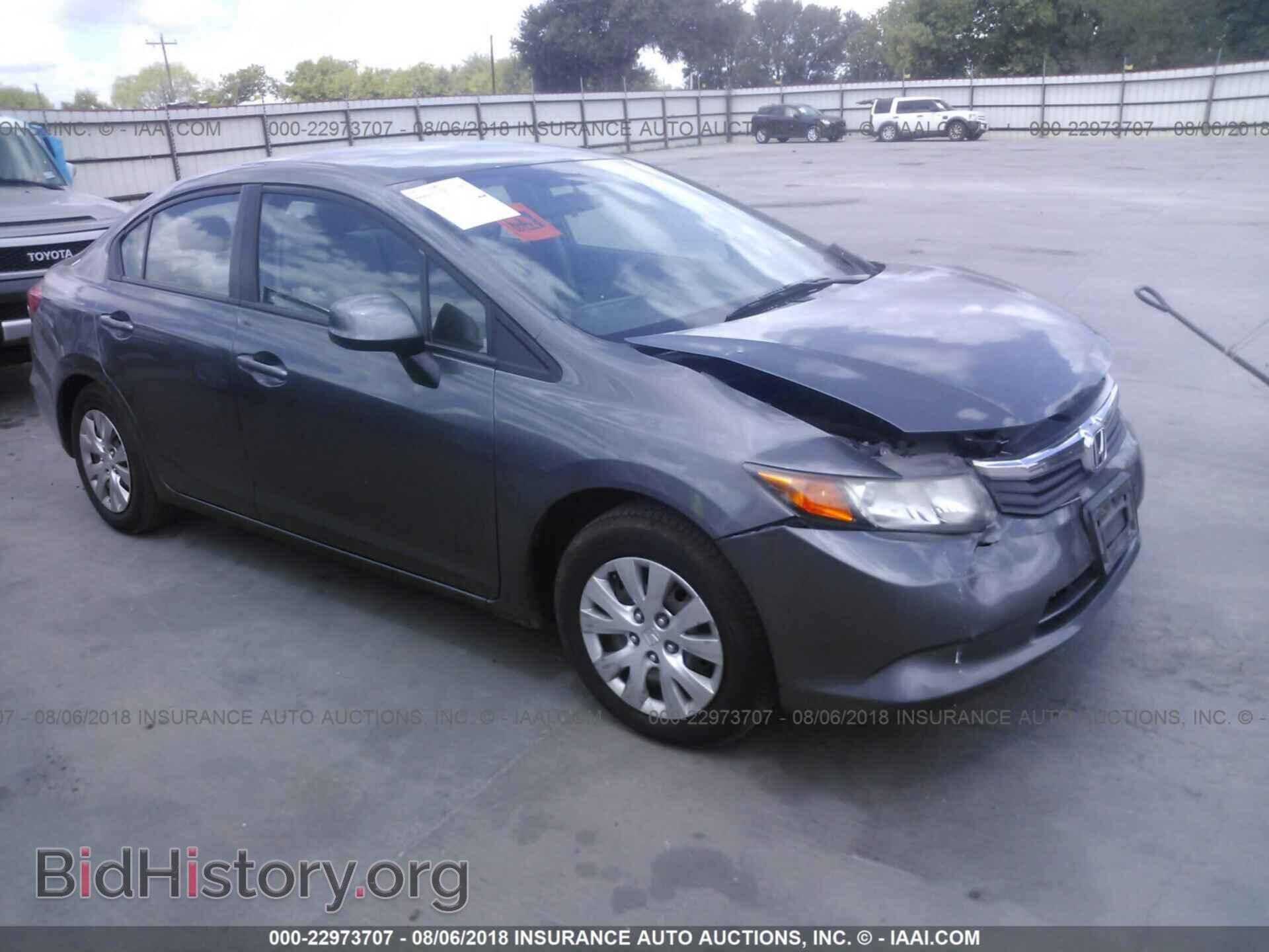 2012 Honda CIVIC (VIN 2HGFB2F5XCH557955) — photo 1 of 10, IAAI, damage: right front