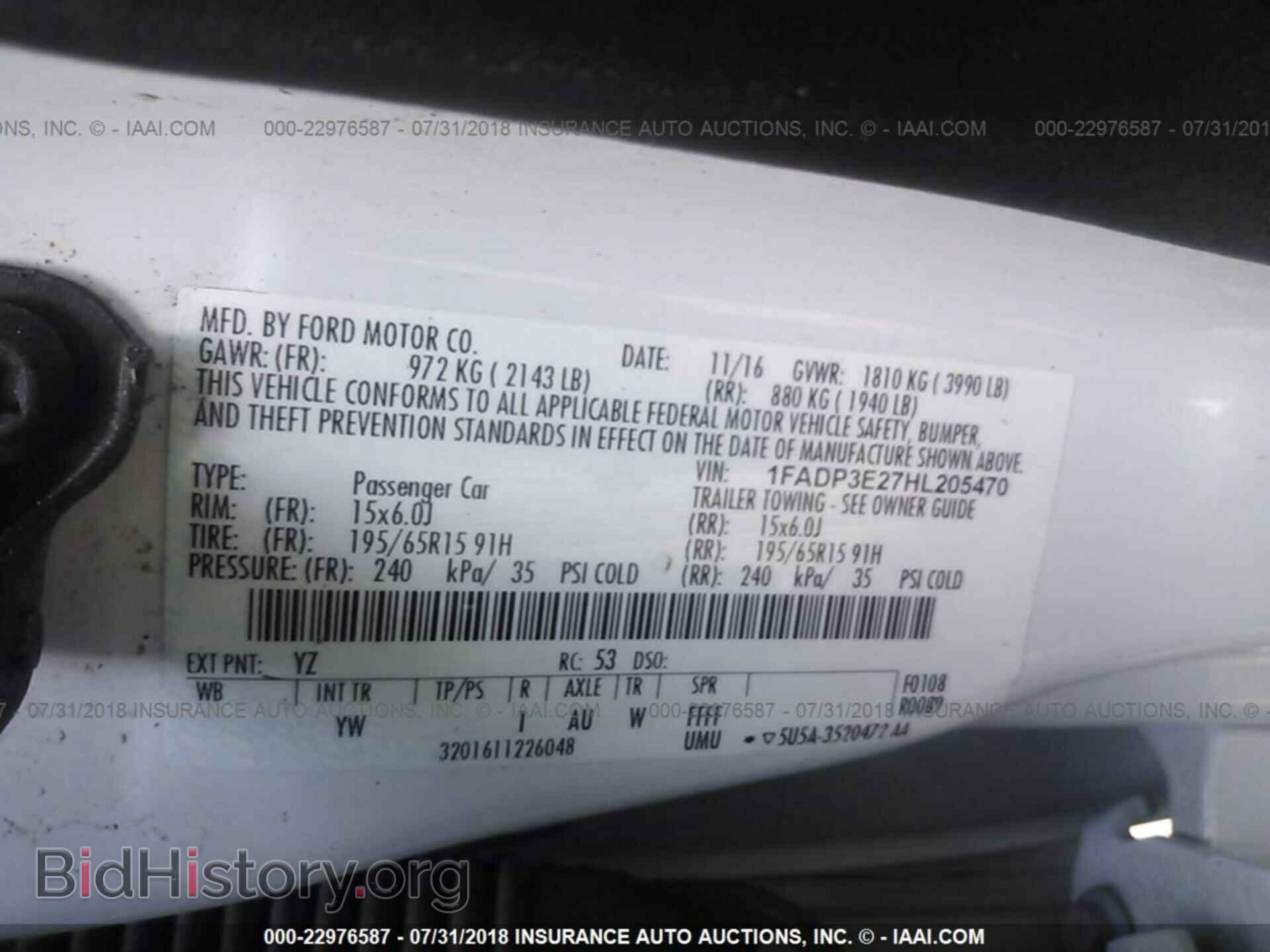 2017 FORD FOCUS - VIN: 1FADP3E27HL205470 - Фото 9