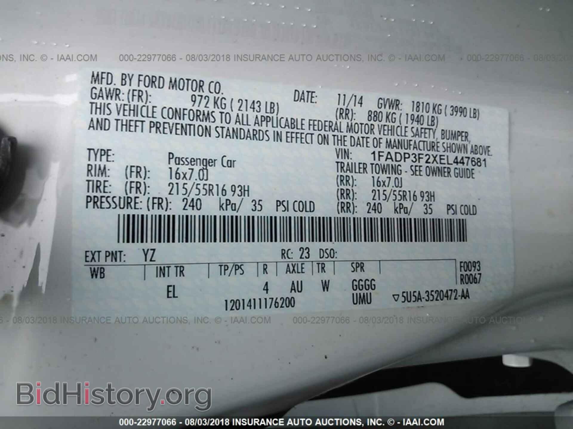 2014 FORD FOCUS - VIN: 1FADP3F2XEL447681 - Photo 9