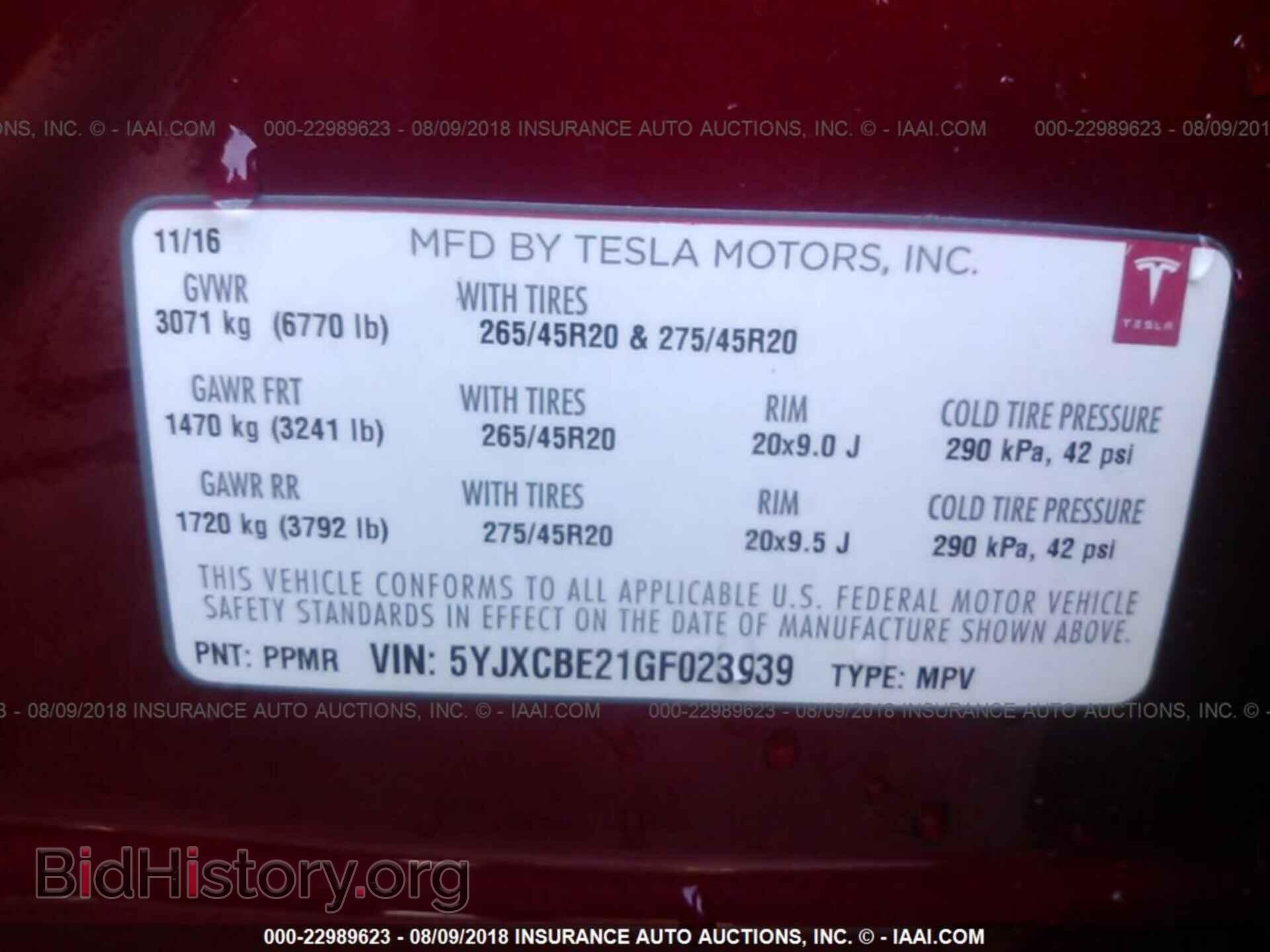 2016 Tesla Model x - VIN: 5YJXCBE21GF023939 - Photo 9