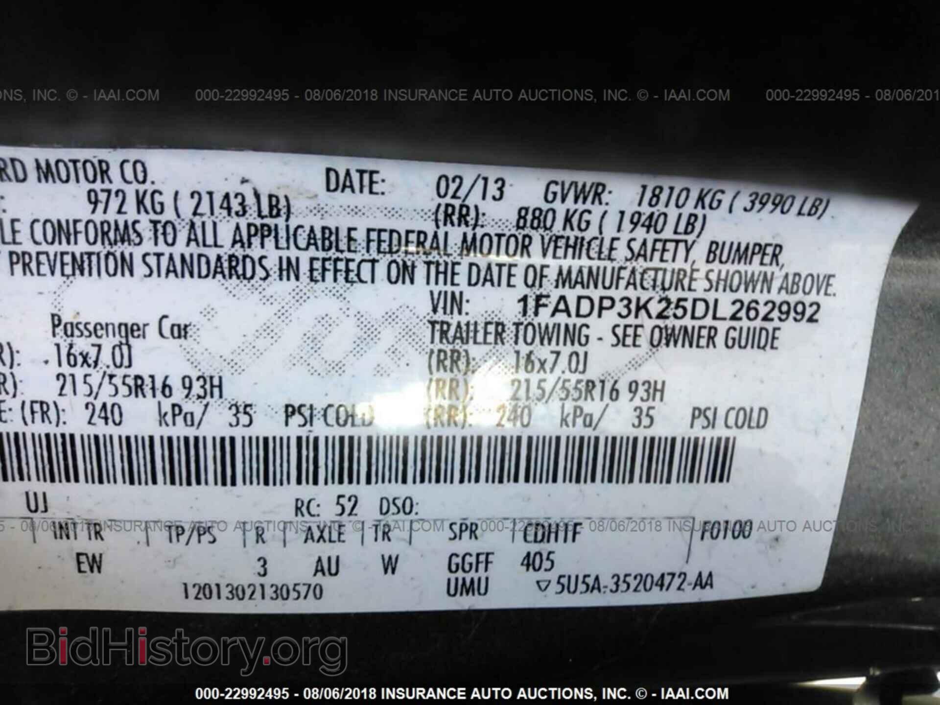 2013 FORD FOCUS - VIN: 1FADP3K25DL262992 - Photo 9