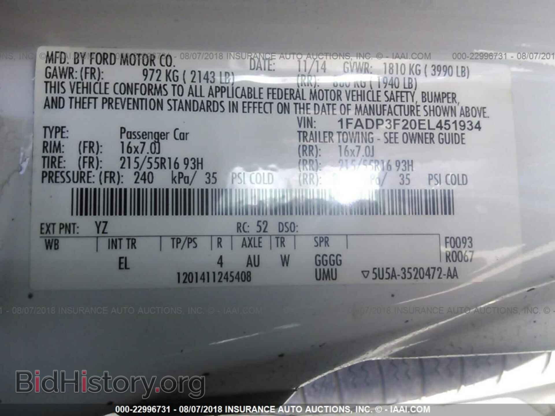 2014 FORD FOCUS - VIN: 1FADP3F20EL451934 - Photo 9