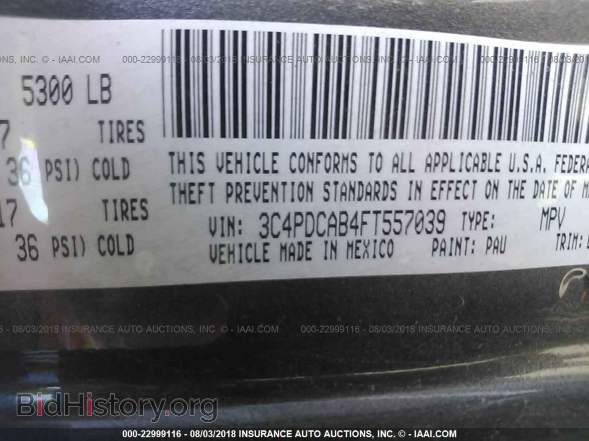 2015 DODGE JOURNEY - VIN: 3C4PDCAB4FT557039 - Photo 9