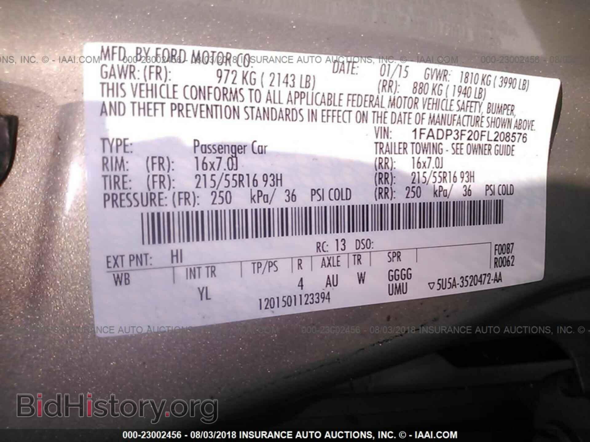 2015 FORD FOCUS - VIN: 1FADP3F20FL208576 - Фото 9