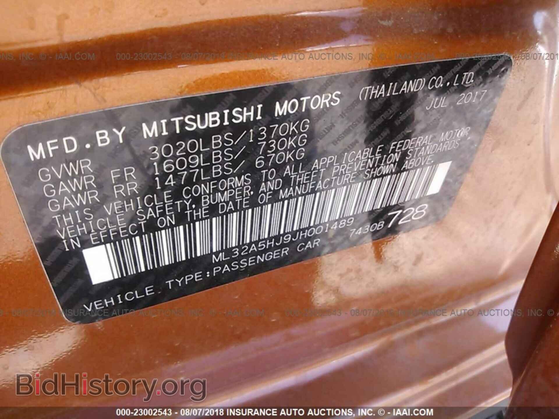 2018 Mitsubishi Mirage - VIN: ML32A5HJ9JH001489 - Фото 9