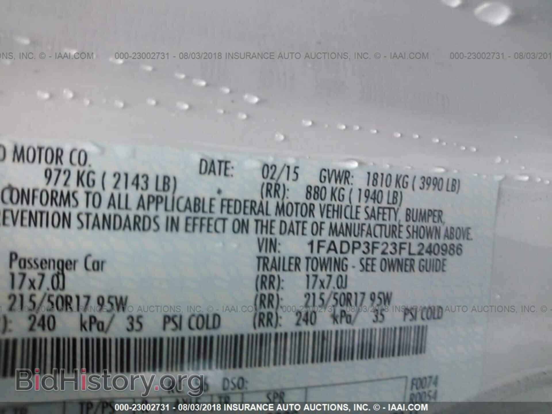 2015 FORD FOCUS - VIN: 1FADP3F23FL240986 - Photo 9