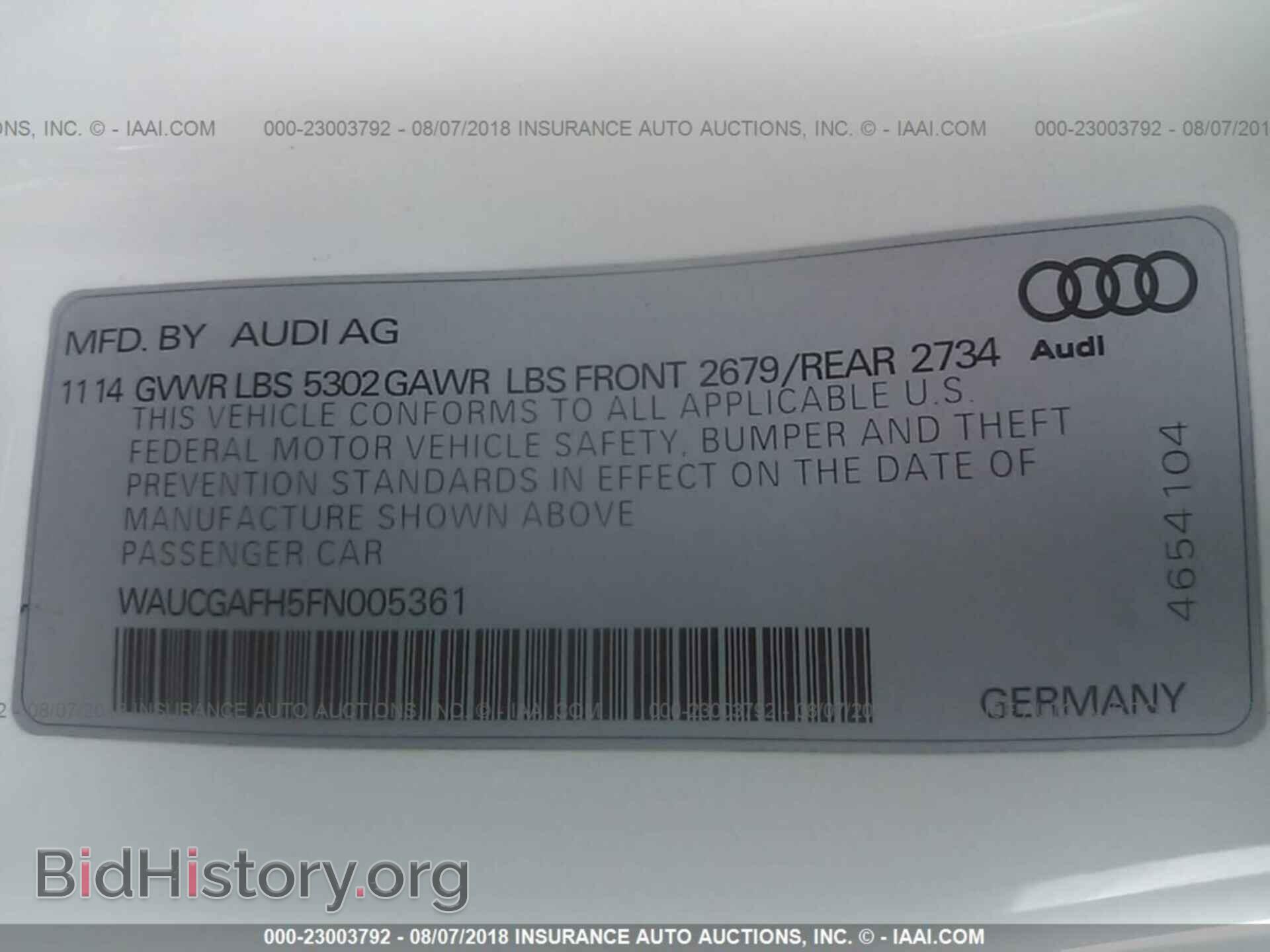 2015 Audi S5 - VIN: WAUCGAFH5FN005361 - Photo 9