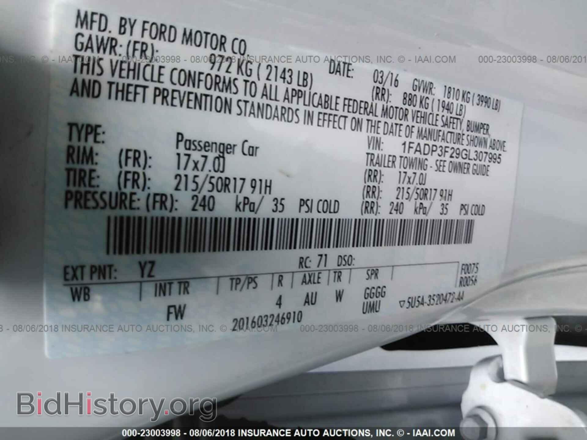 2016 FORD FOCUS - VIN: 1FADP3F29GL307995 - Photo 9