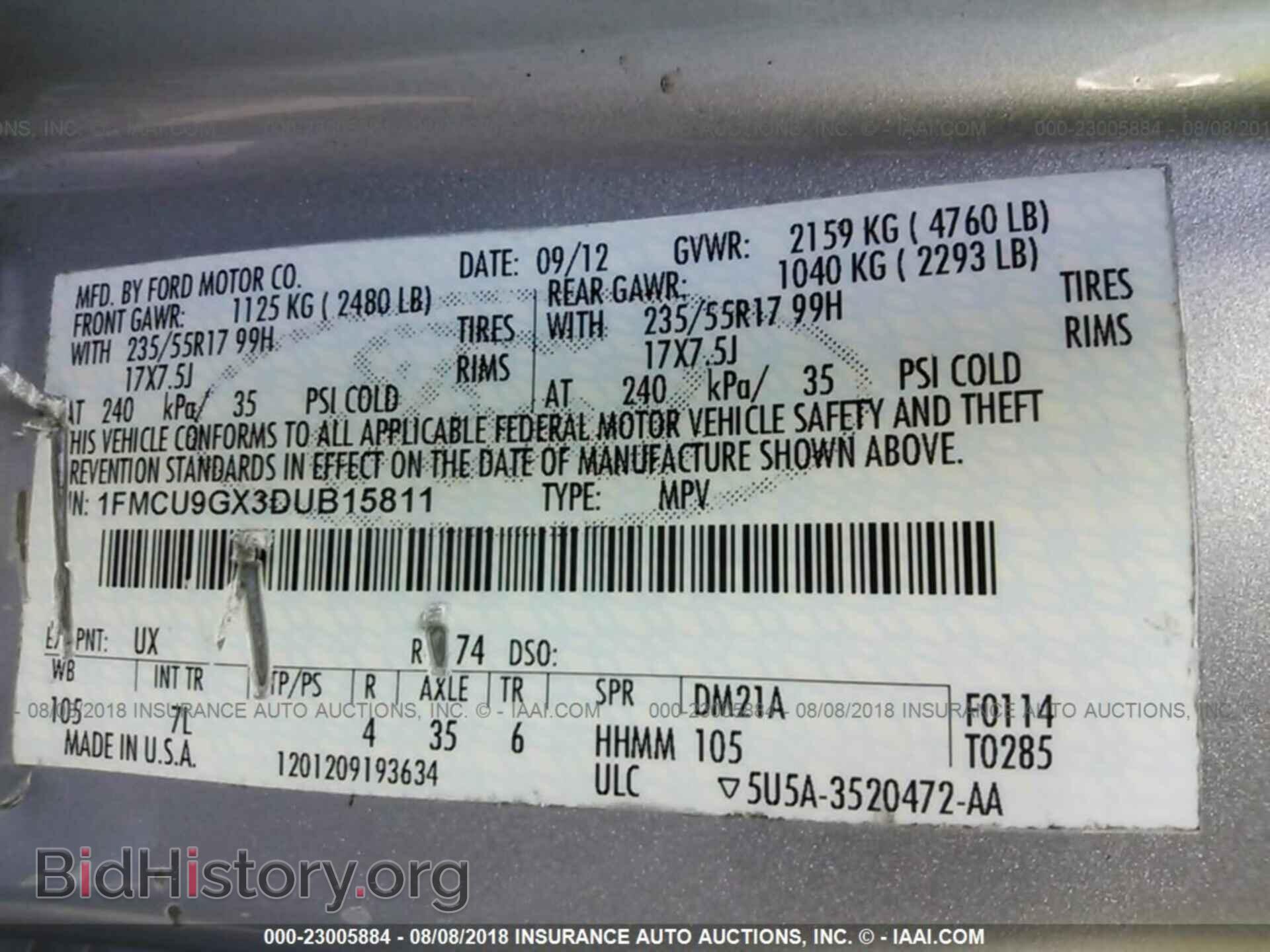 2013 Ford Escape - VIN: 1FMCU9GX3DUB15811 - Фото 9