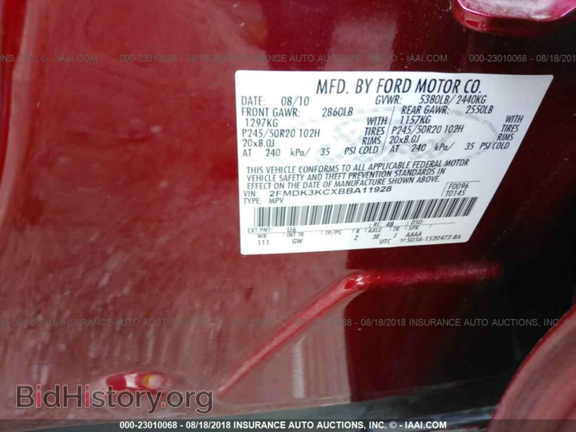 2011 Ford Edge - VIN: 2FMDK3KCXBBA11928 - Фото 9