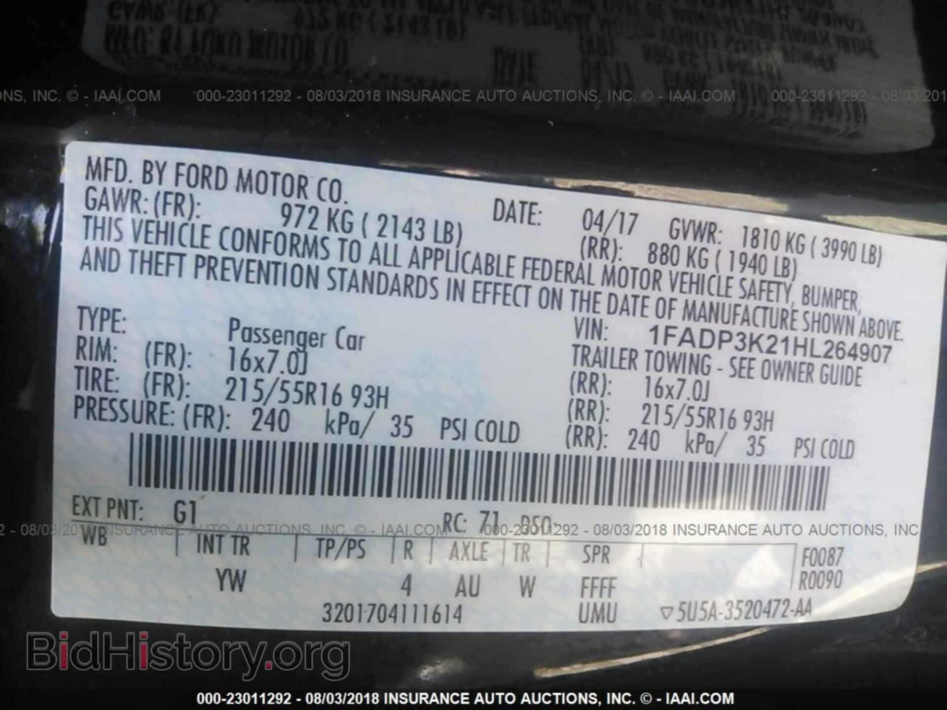 2017 Ford Focus - VIN: 1FADP3K21HL264907 - Фото 9