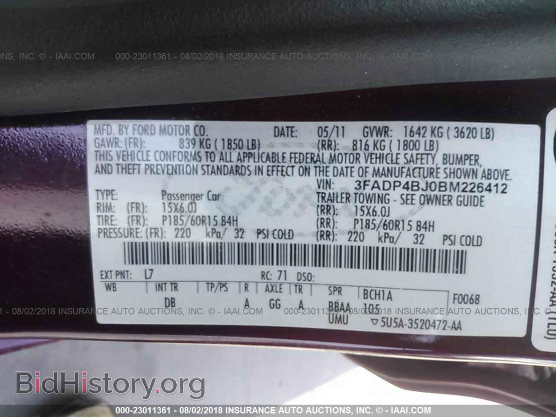 2011 Ford Fiesta - VIN: 3FADP4BJ0BM226412 - Фото 9