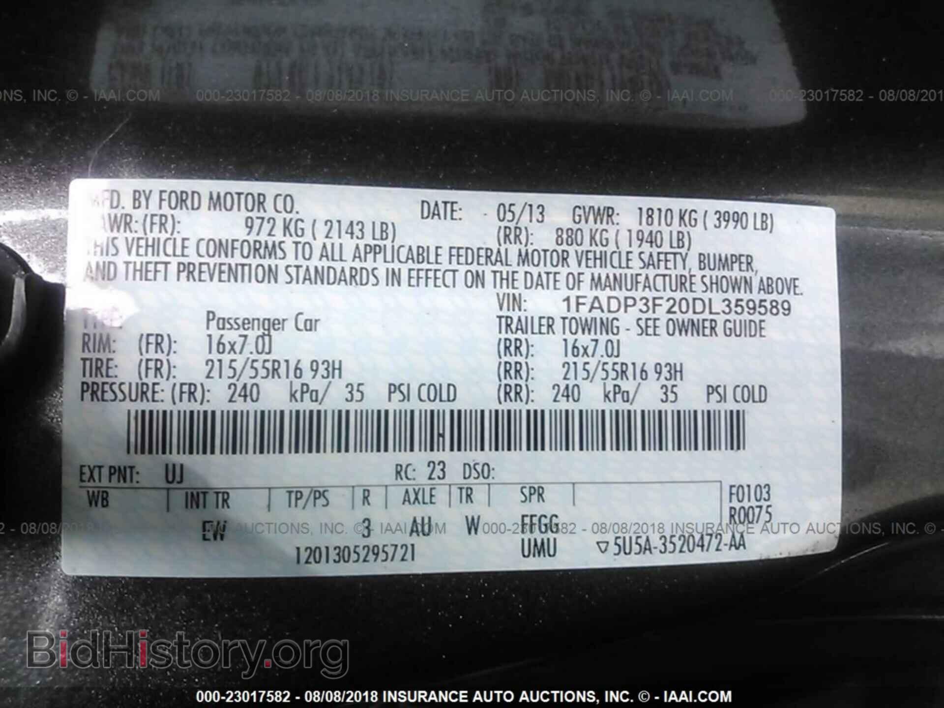 2013 Ford Focus - VIN: 1FADP3F20DL359589 - Фото 9