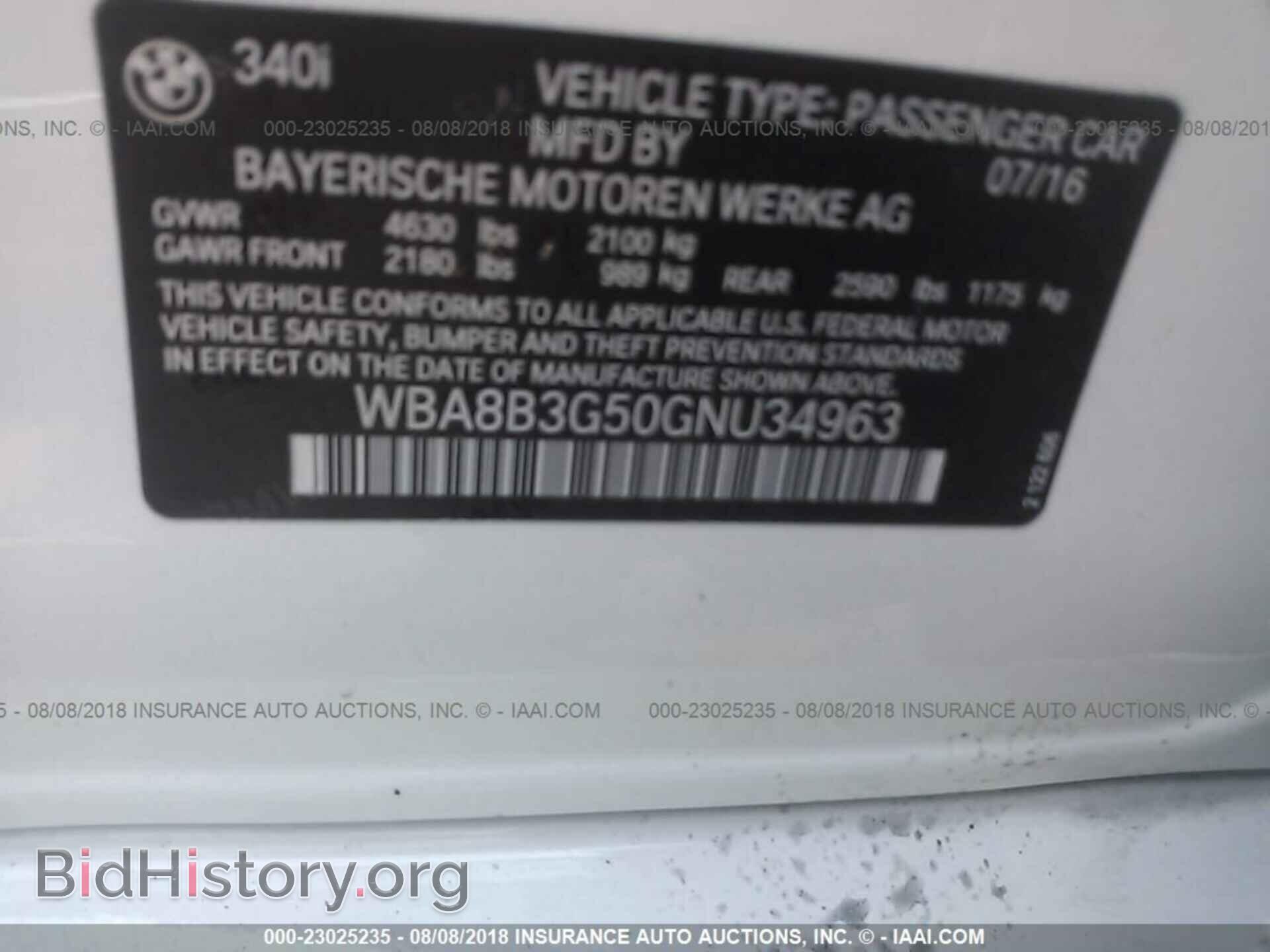 2016 BMW 340 (VIN WBA8B3G50GNU34963) — photo 9 of 10