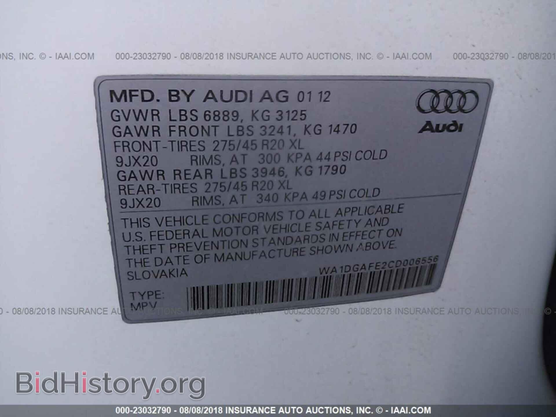 2012 Audi Q7 - VIN: WA1DGAFE2CD006556 - Фото 9
