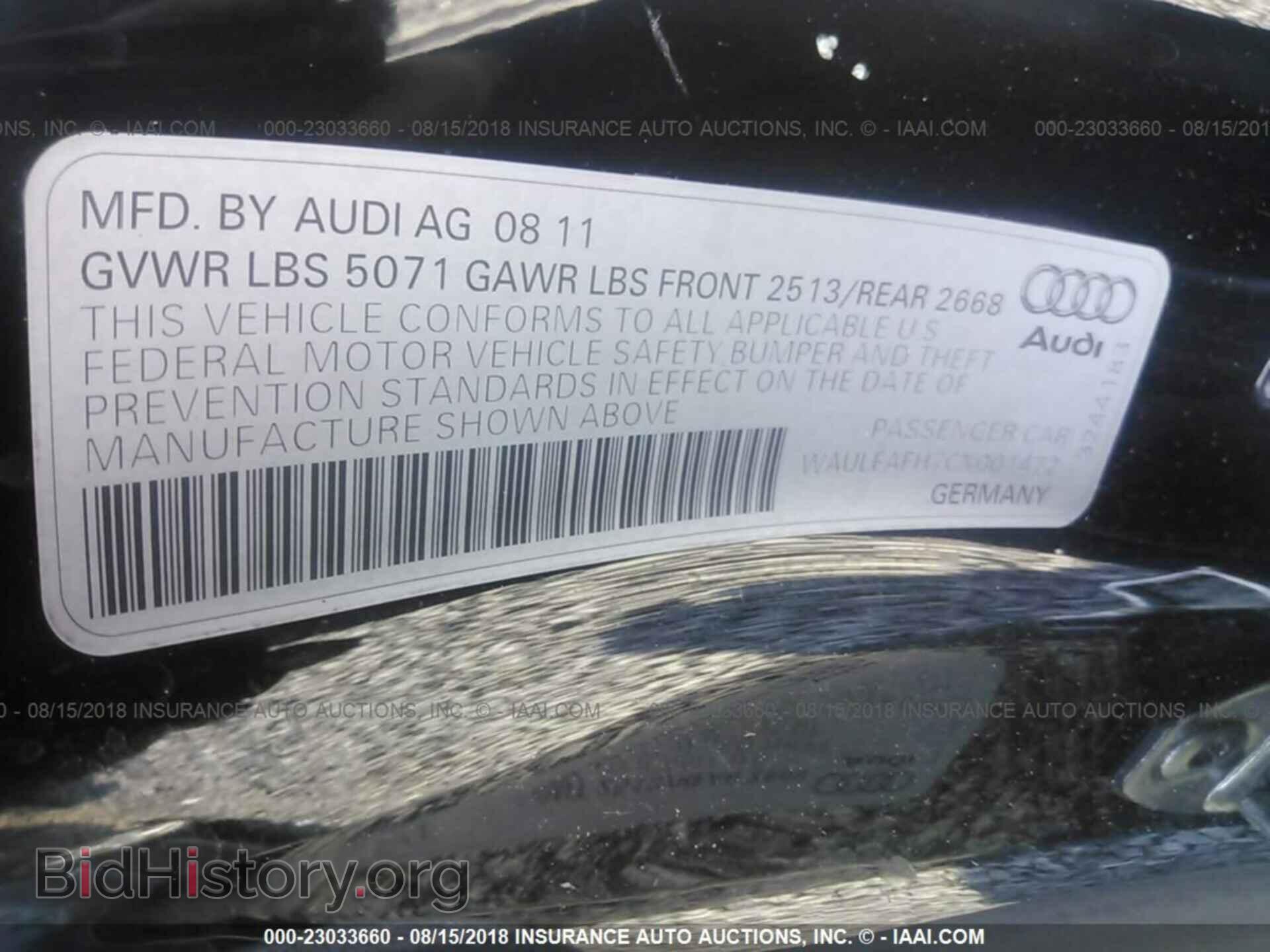 2012 AUDI A5 - VIN: WAULFAFH7CN001472 - Фото 9