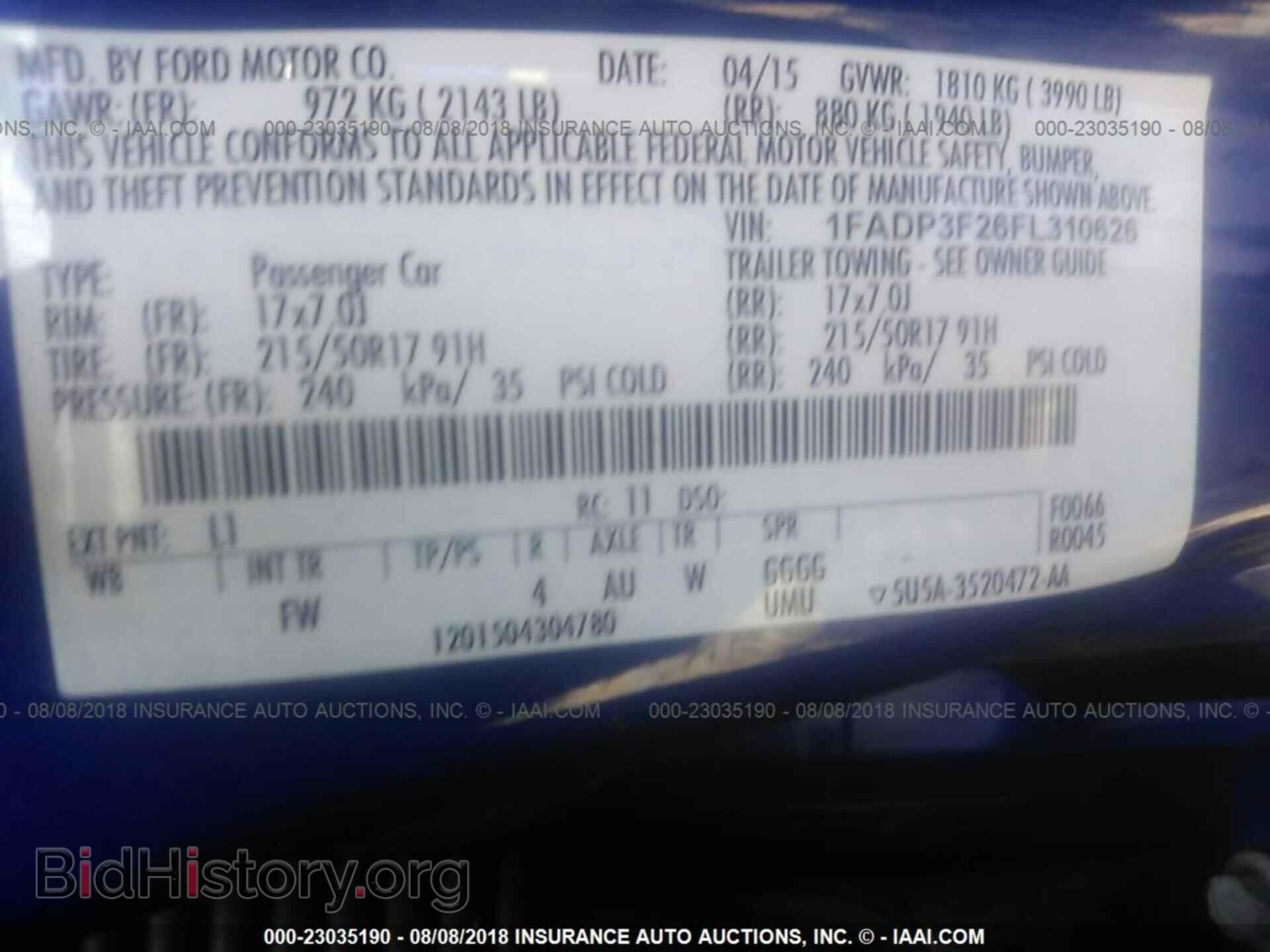 2015 Ford Focus - VIN: 1FADP3F26FL310626 - Фото 9