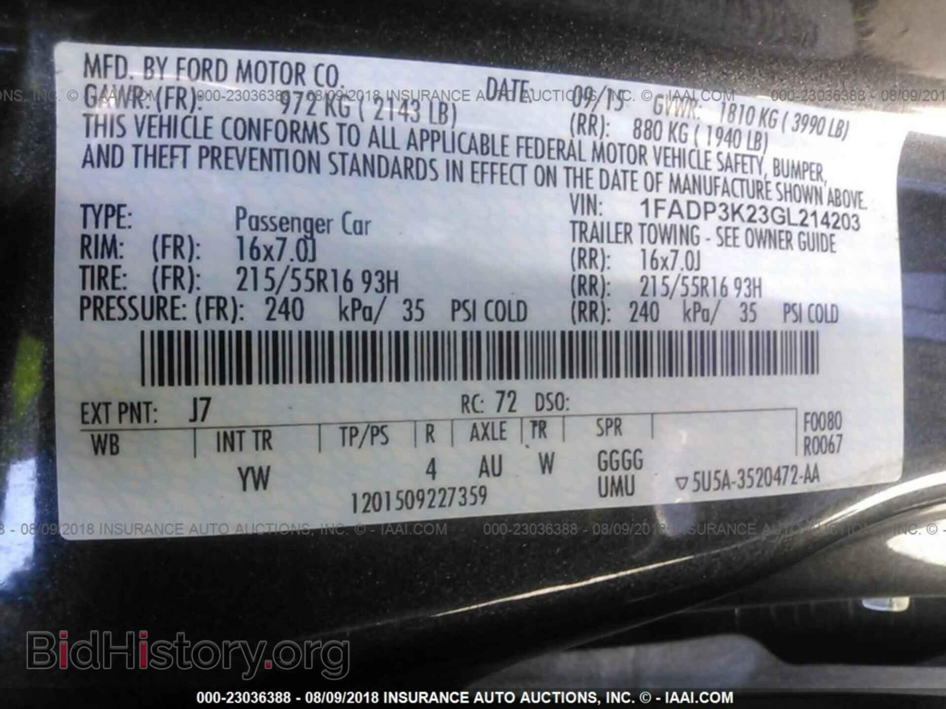 2016 Ford Focus - VIN: 1FADP3K23GL214203 - Фото 9