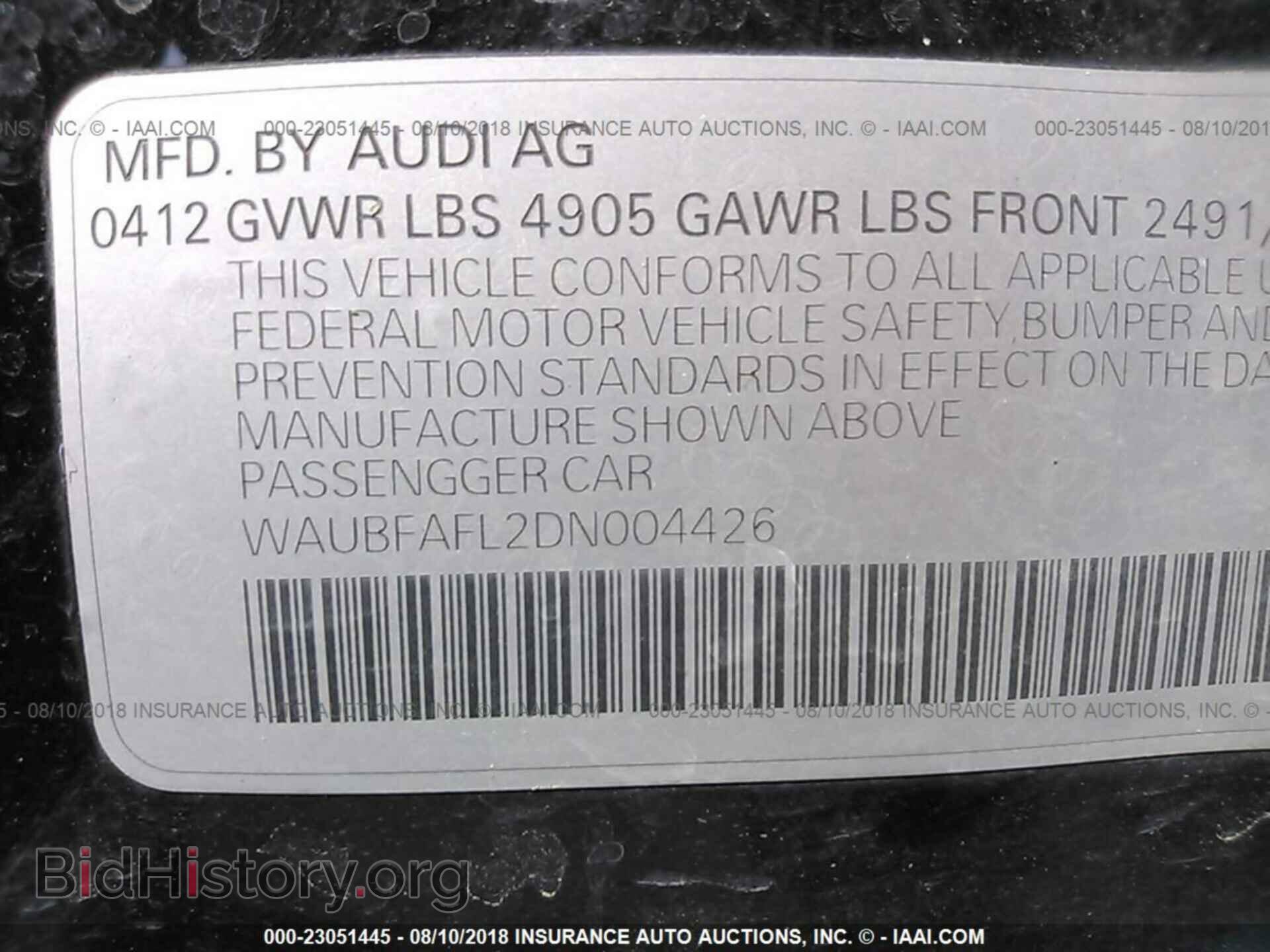 2013 Audi A4 - VIN: WAUBFAFL2DN004426 - Photo 9