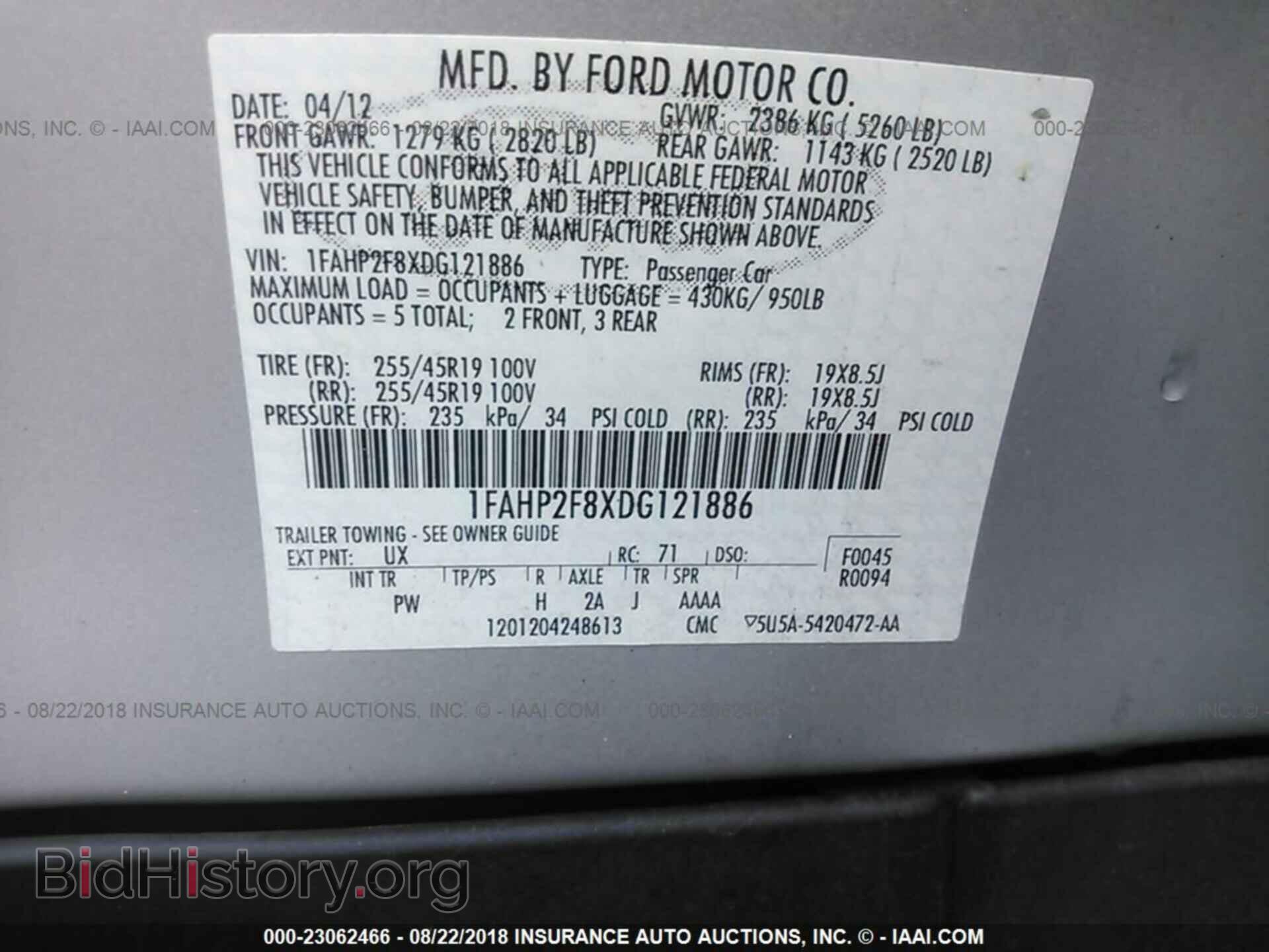 2013 FORD TAURUS - VIN: 1FAHP2F8XDG121886 - Photo 9
