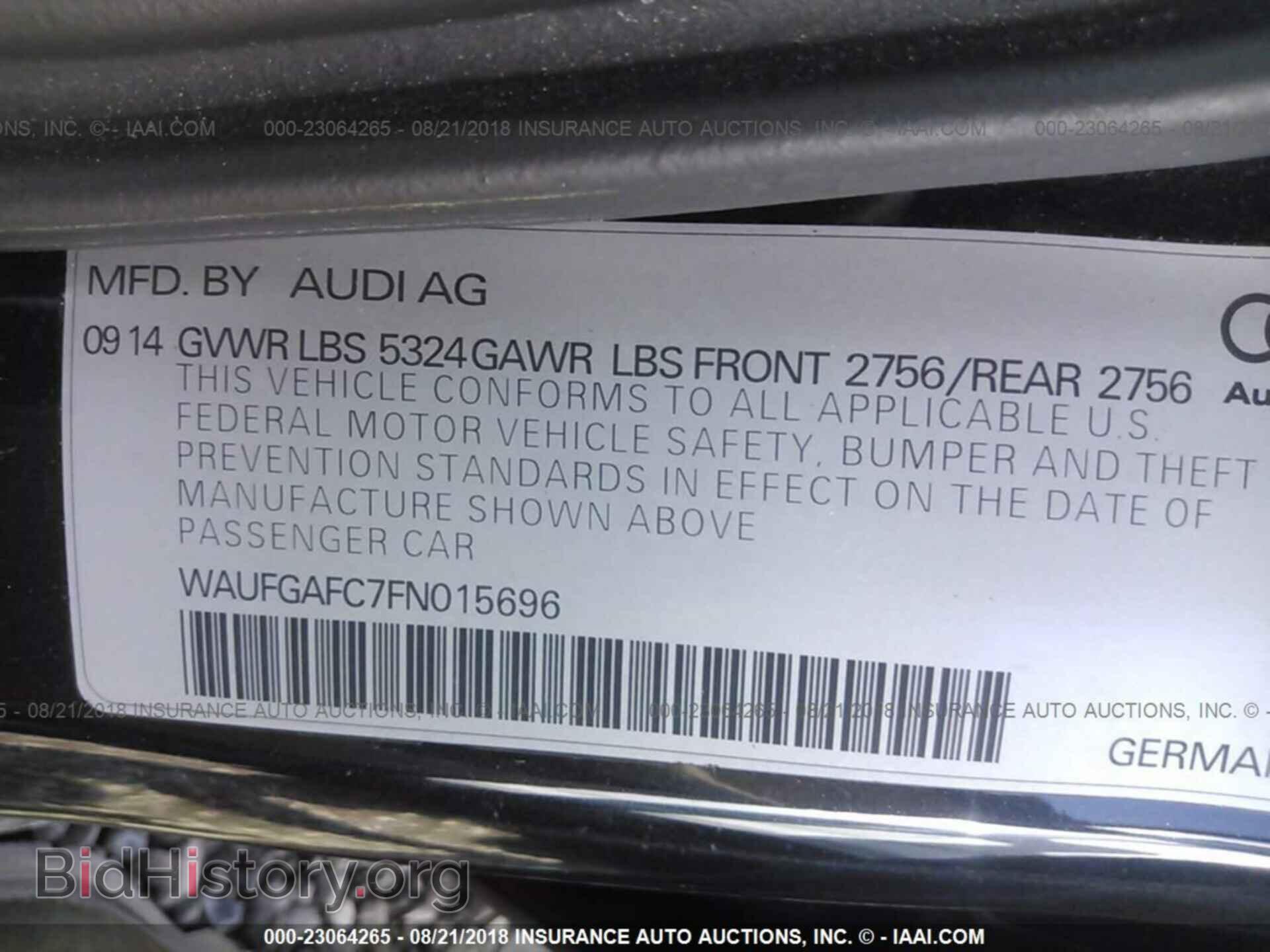 2015 Audi A6 - VIN: WAUFGAFC7FN015696 - Фото 9