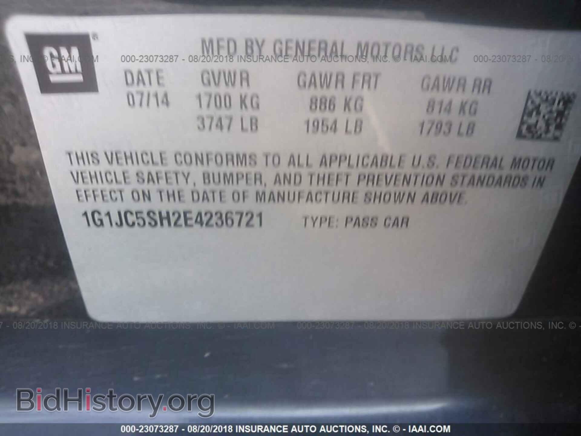 2014 Chevrolet Sonic - VIN: 1G1JC5SH2E4236721 - Photo 9