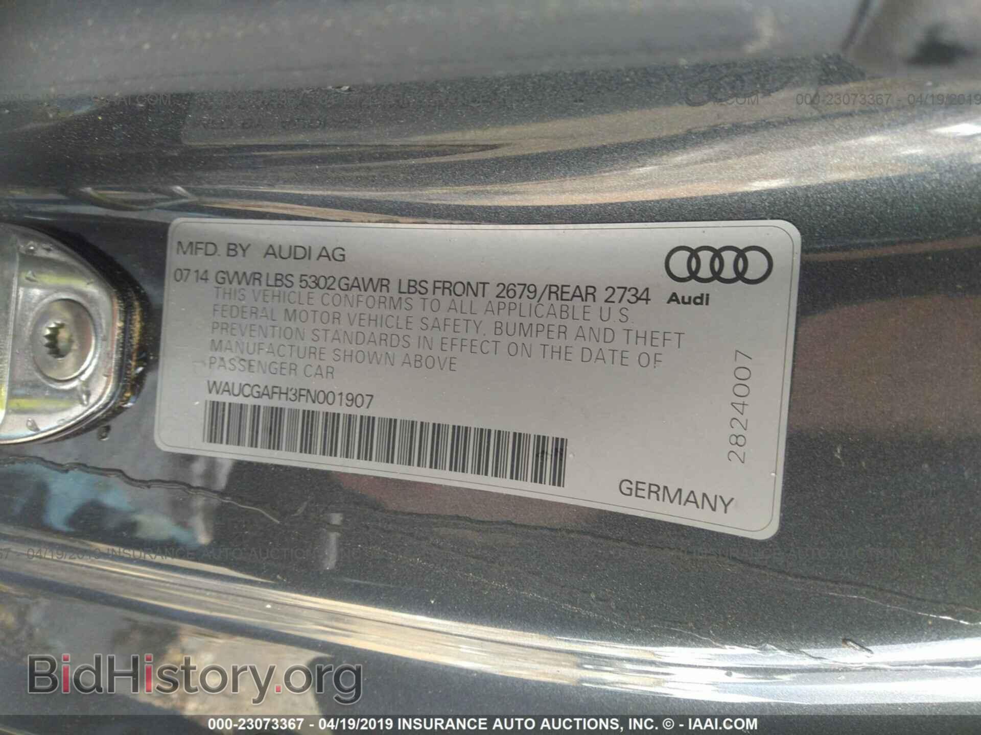 2015 AUDI S5 - VIN: WAUCGAFH3FN001907 - Фото 9