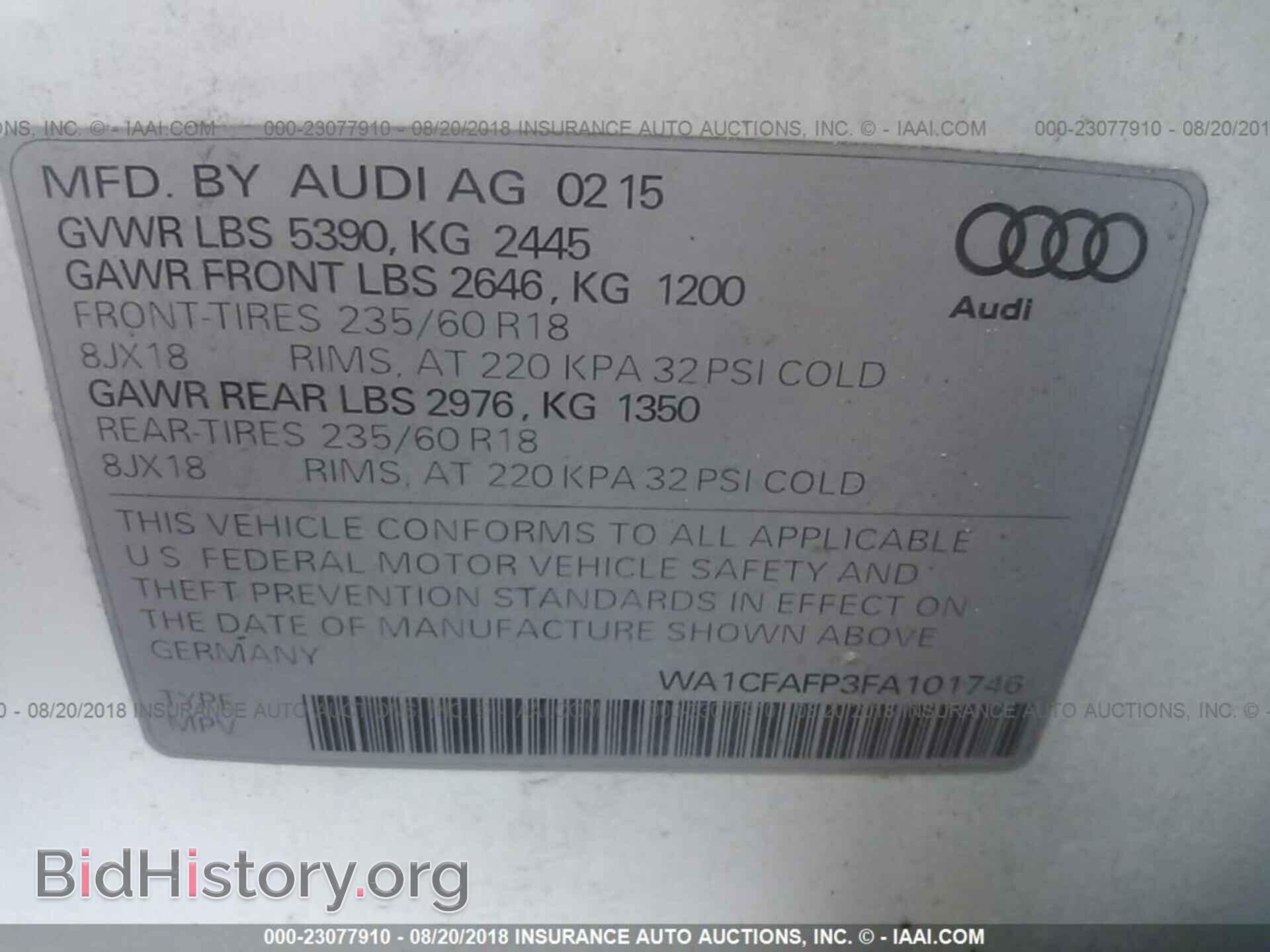 2015 Audi Q5 - VIN: WA1CFAFP3FA101746 - Photo 9