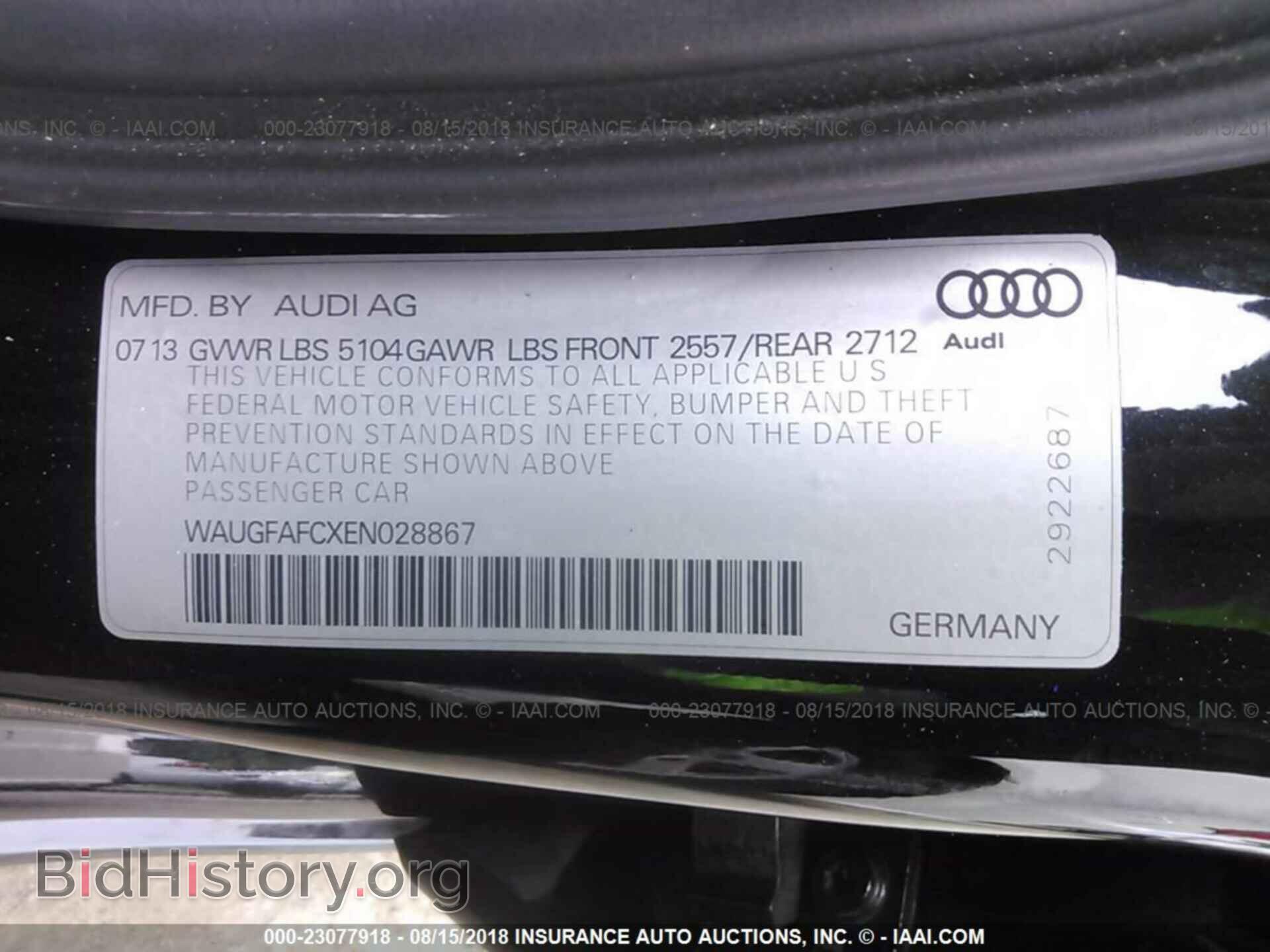 2014 Audi A6 - VIN: WAUGFAFCXEN028867 - Photo 9