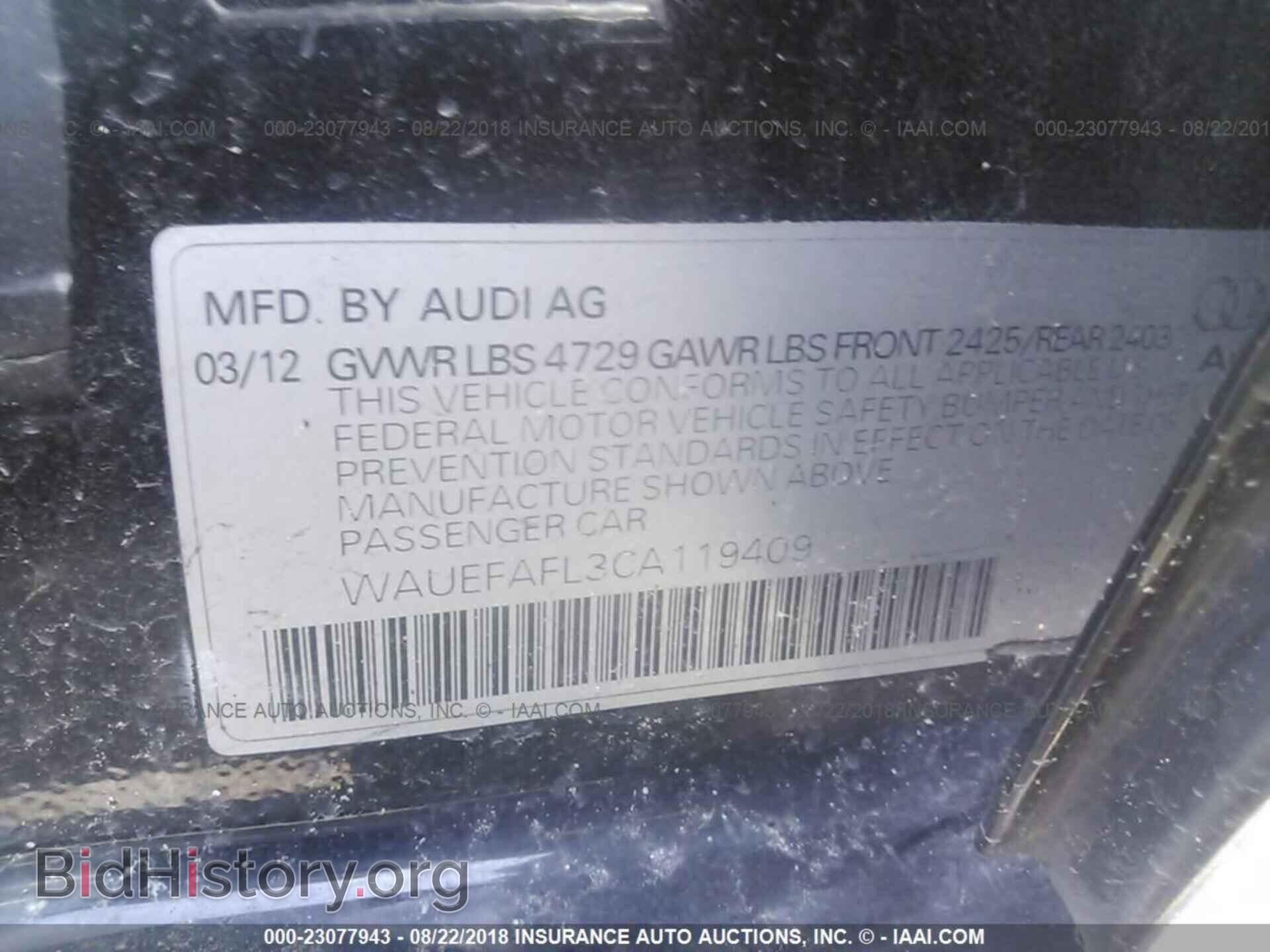2012 Audi A4 - VIN: WAUEFAFL3CA119409 - Photo 9