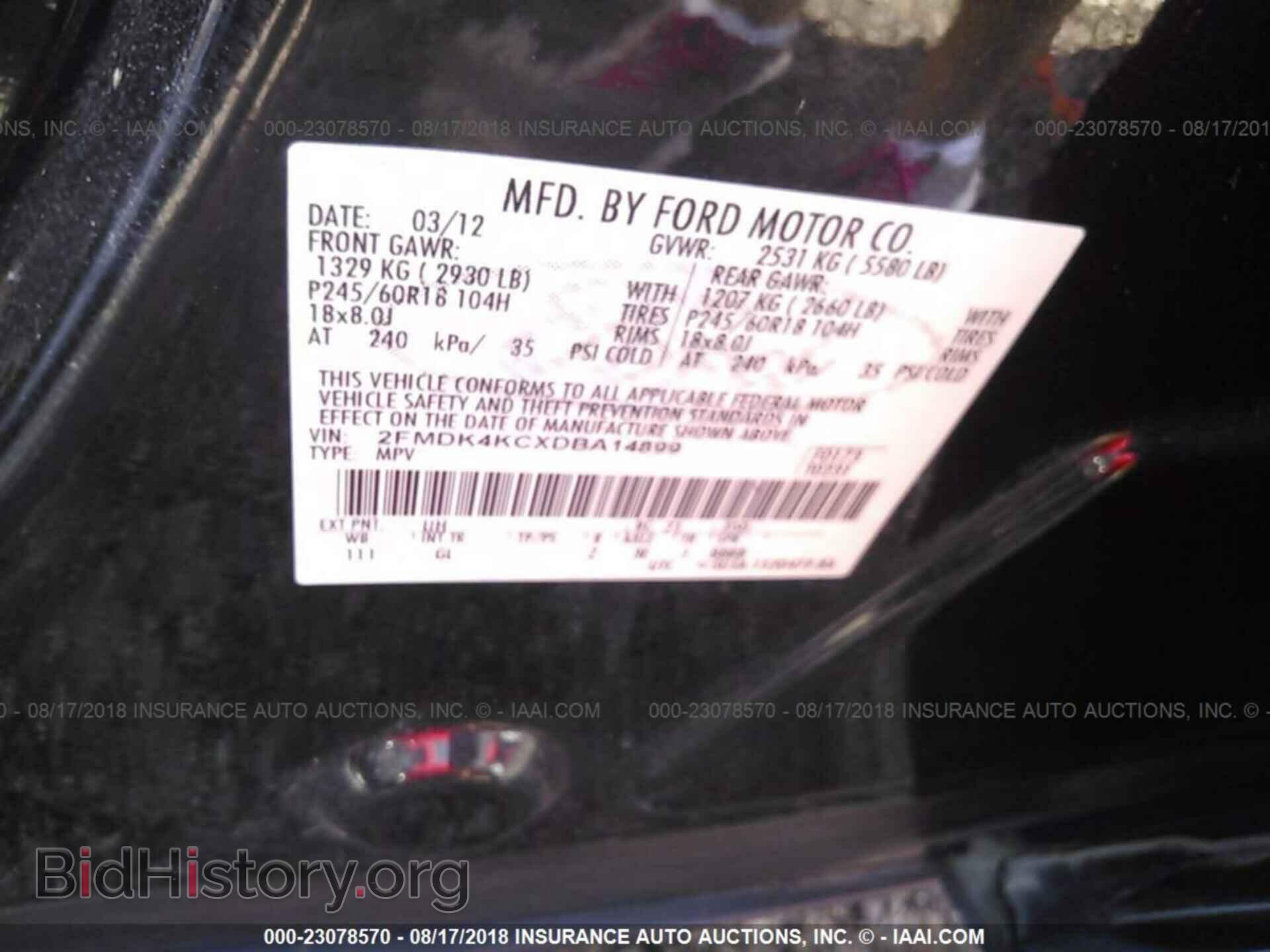 2013 Ford Edge - VIN: 2FMDK4KCXDBA14899 - Photo 9
