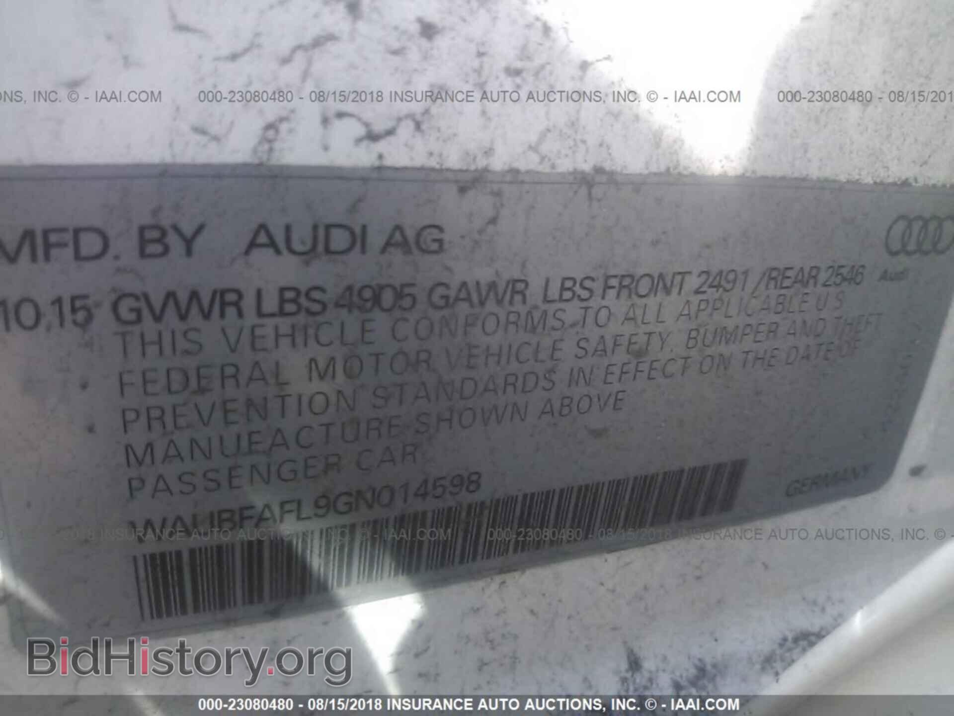 2016 Audi A4 - VIN: WAUBFAFL9GN014598 - Photo 9
