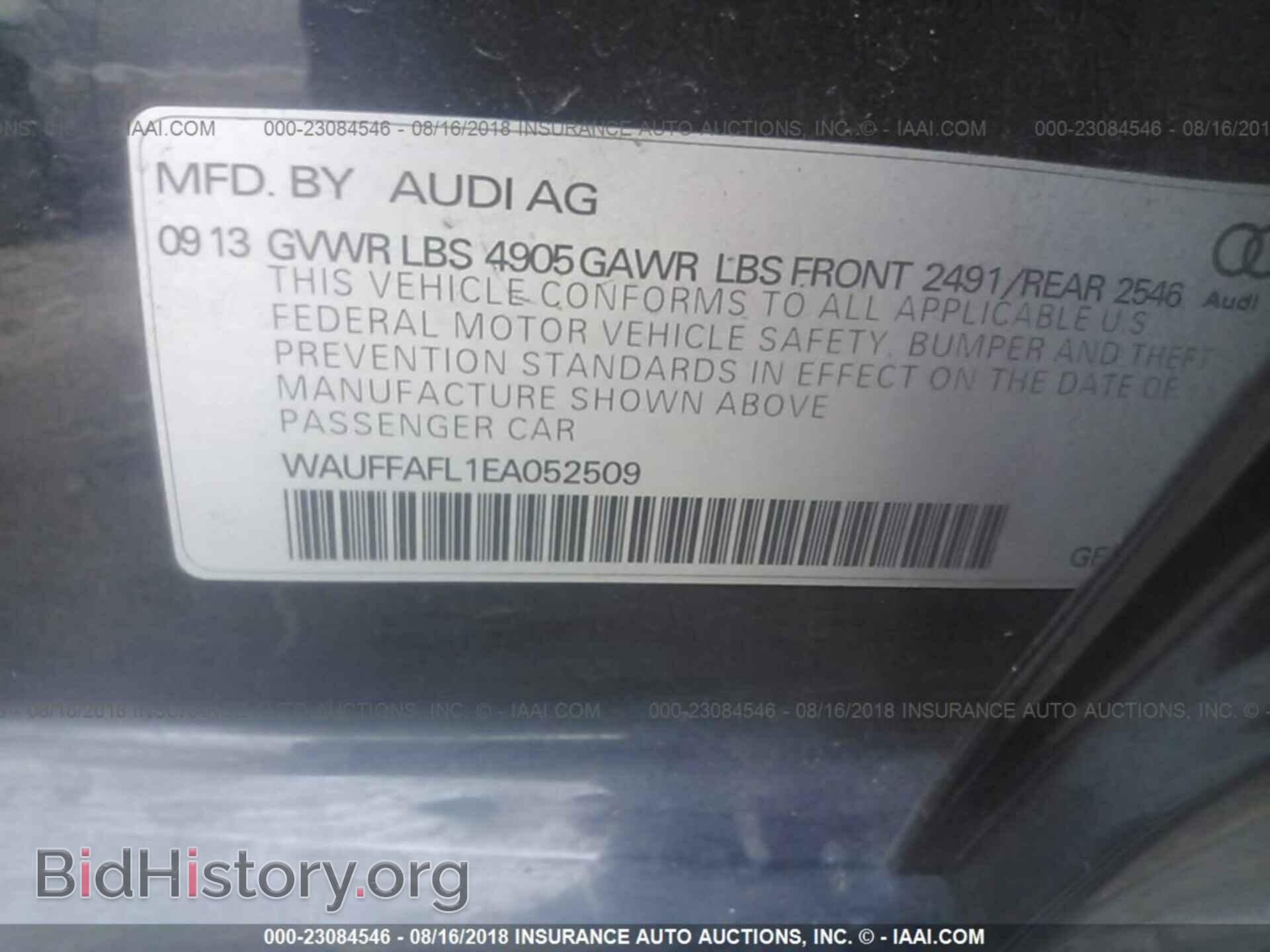 2014 Audi A4 - VIN: WAUFFAFL1EA052509 - Фото 9