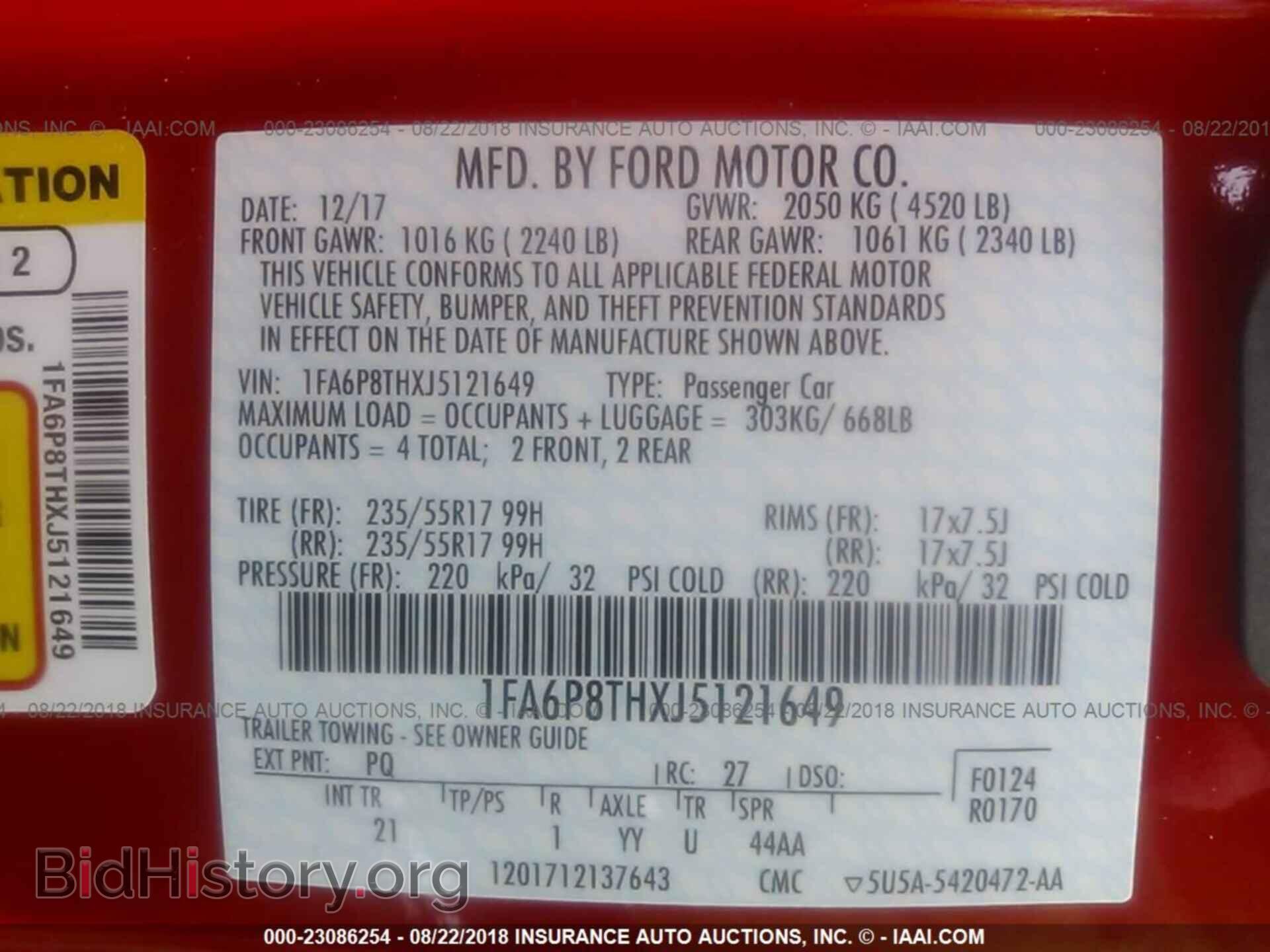 2018 FORD MUSTANG - VIN: 1FA6P8THXJ5121649 - Фото 9