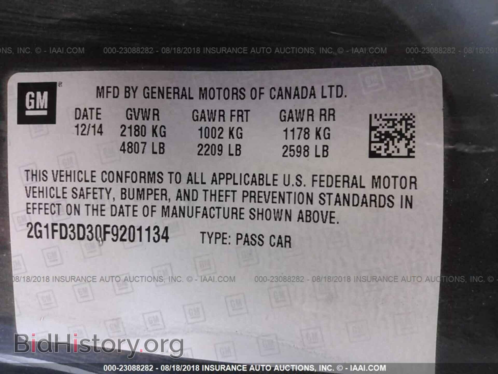 2015 Chevrolet Camaro - VIN: 2G1FD3D30F9201134 - Photo 9