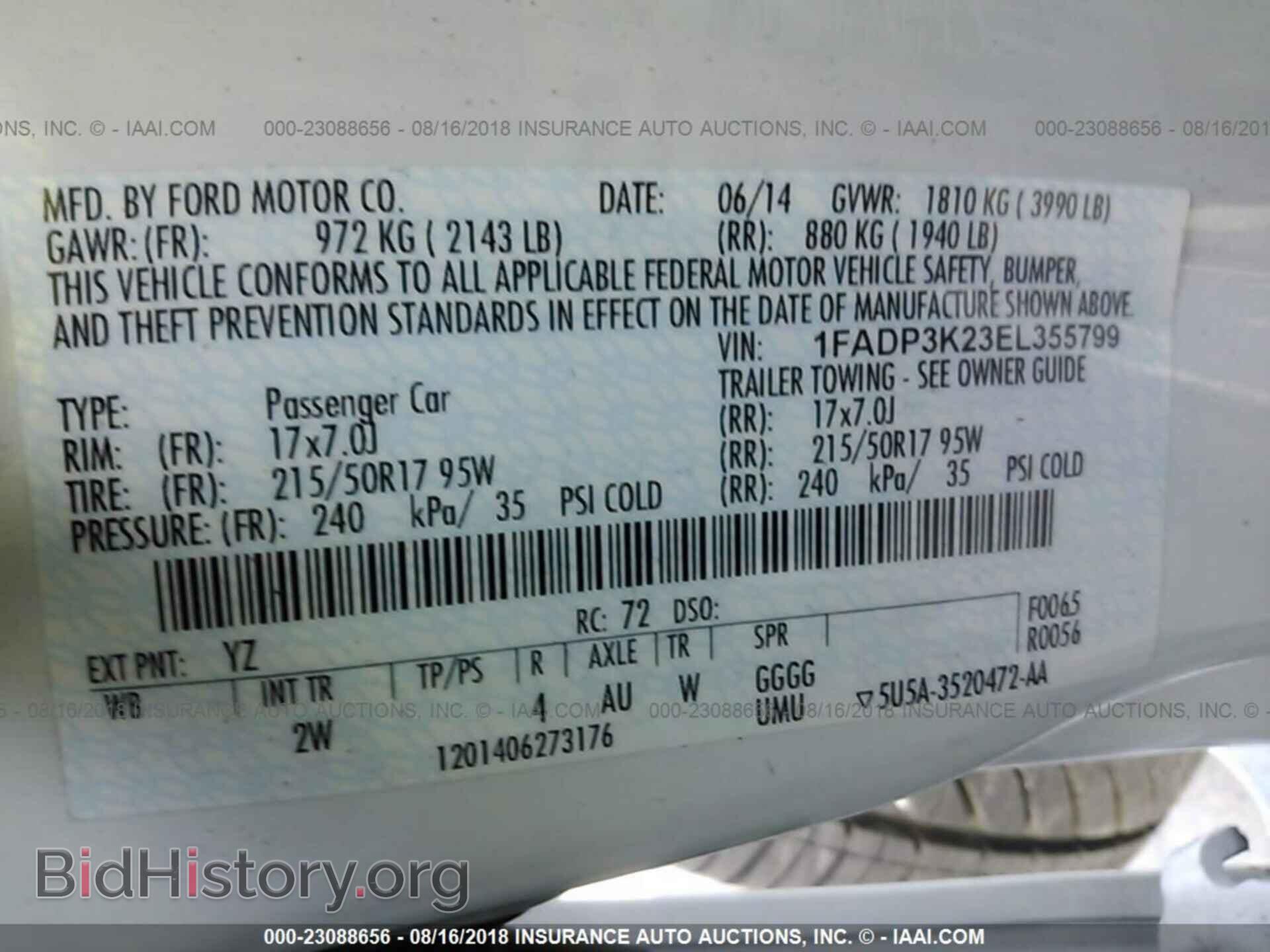 2014 Ford Focus - VIN: 1FADP3K23EL355799 - Фото 9