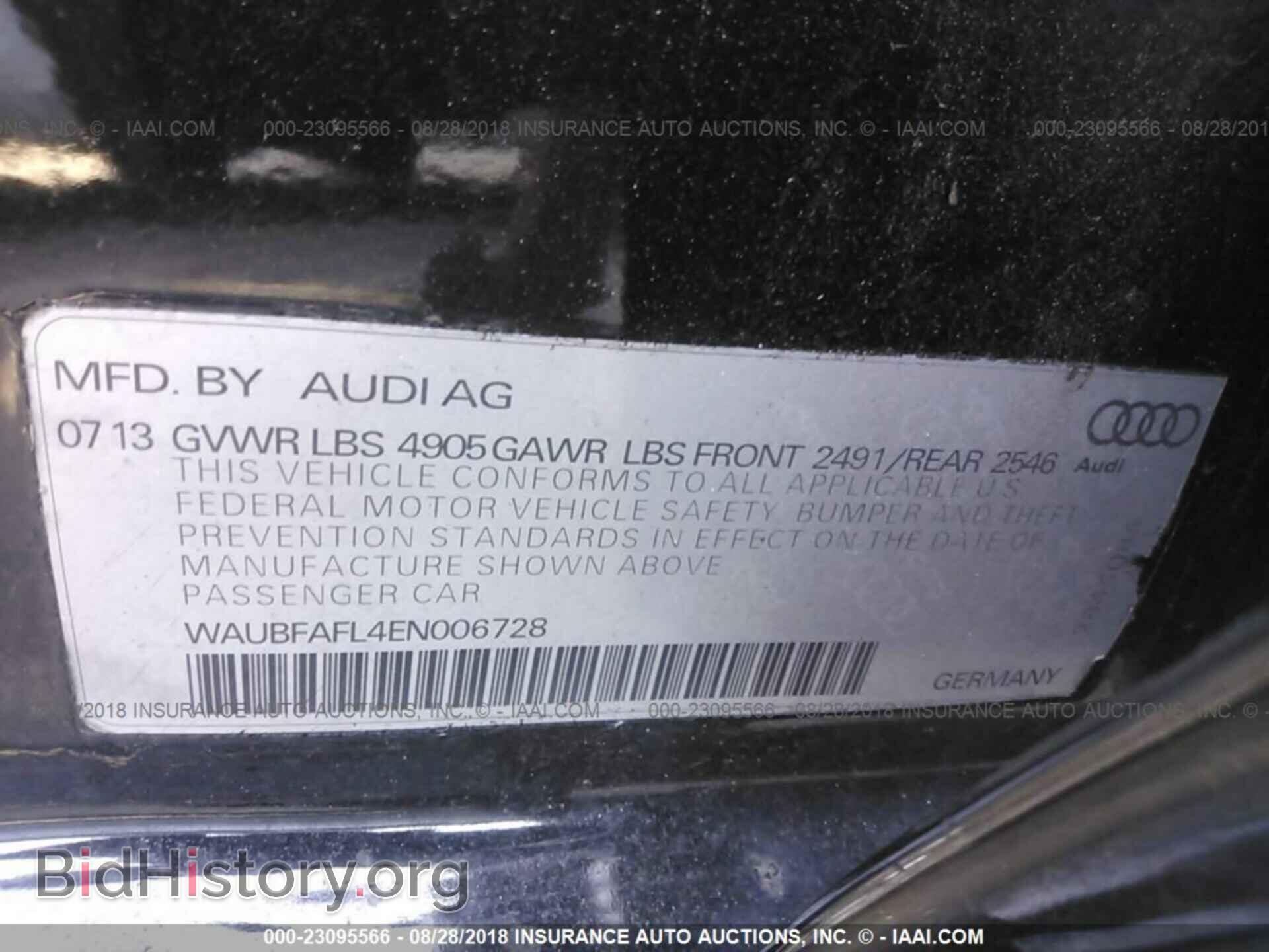2014 Audi A4 - VIN: WAUBFAFL4EN006728 - Фото 9