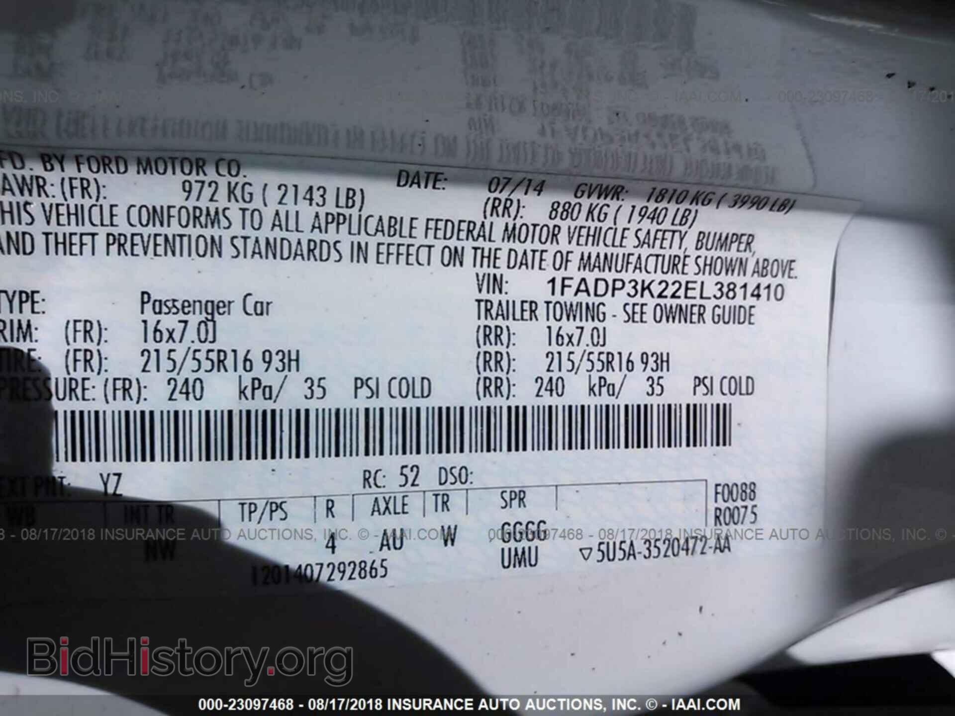 2014 Ford Focus - VIN: 1FADP3K22EL381410 - Фото 9