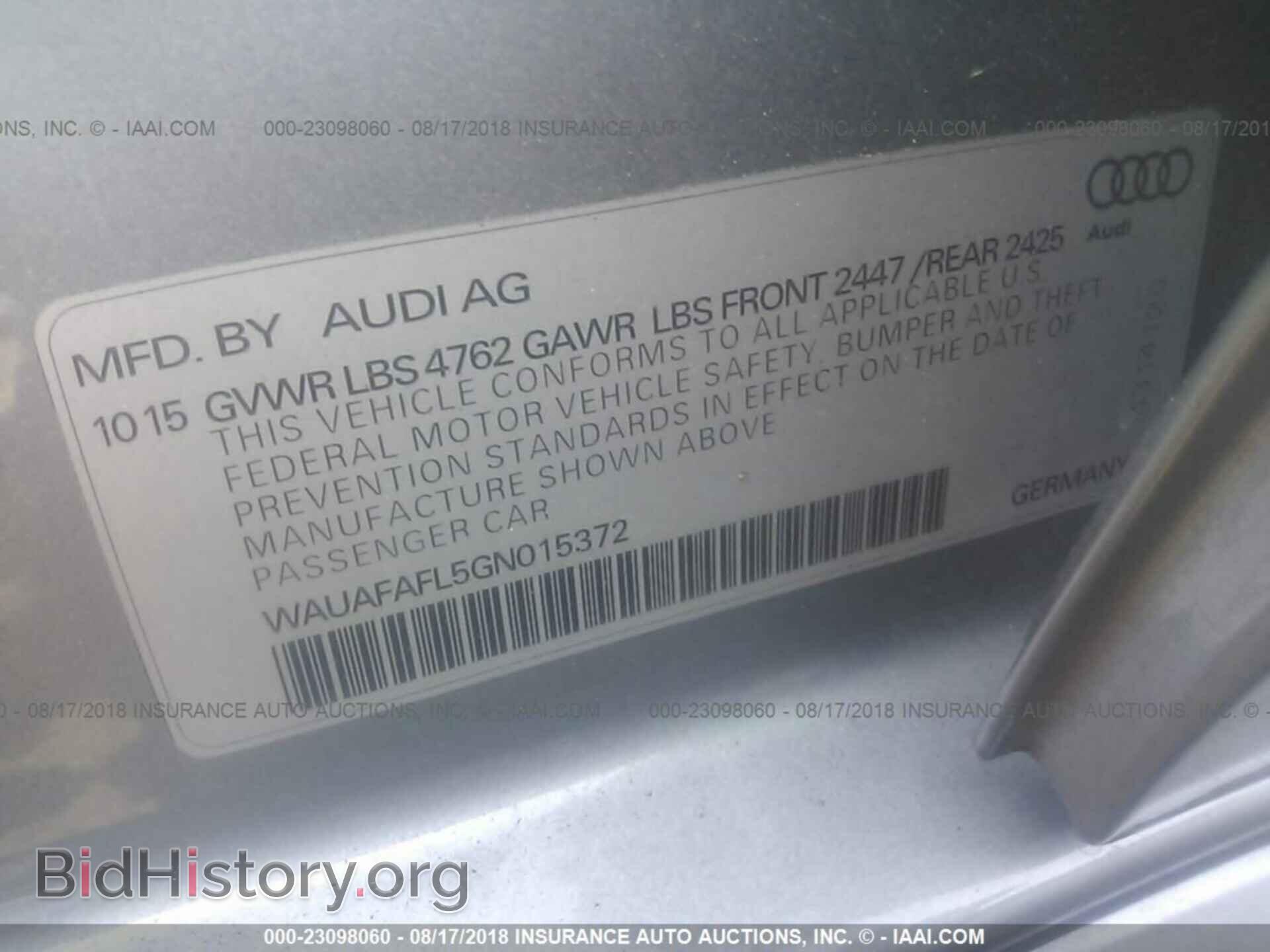 2016 Audi A4 - VIN: WAUAFAFL5GN015372 - Фото 9