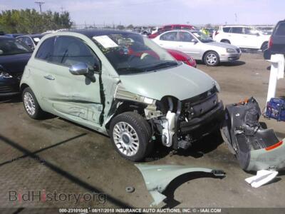 2012 Fiat 500, зеленый — VIN 3C3CFFCR0CT203393, IAAI