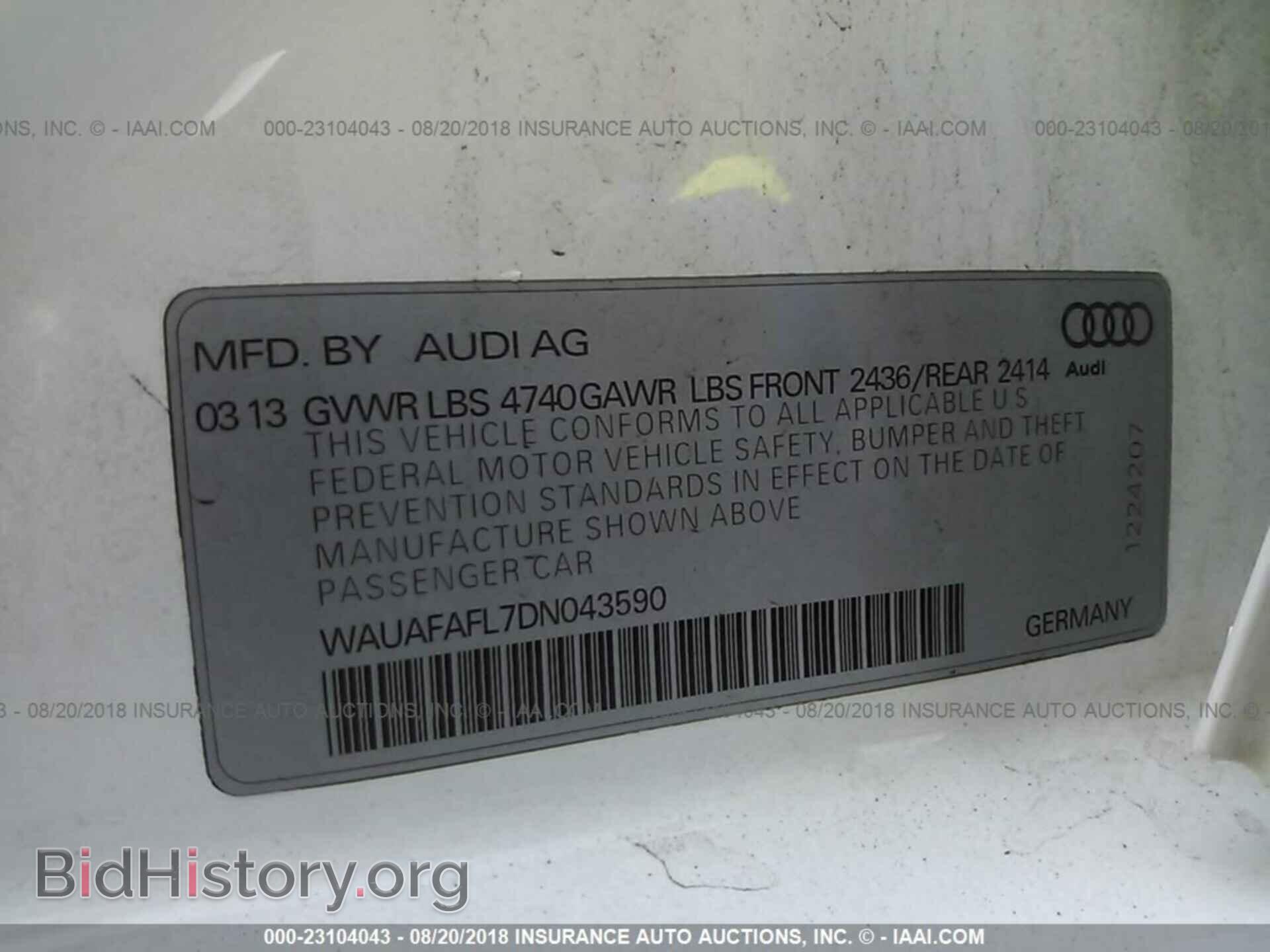 2013 Audi A4 - VIN: WAUAFAFL7DN043590 - Photo 9