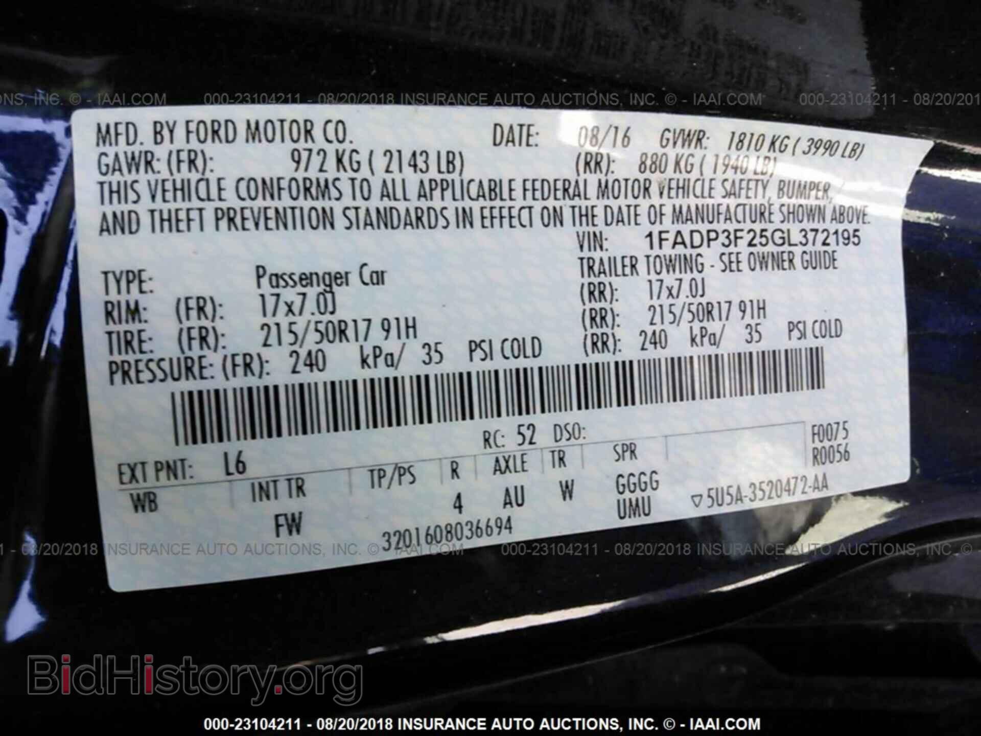 2016 Ford Focus - VIN: 1FADP3F25GL372195 - Фото 9